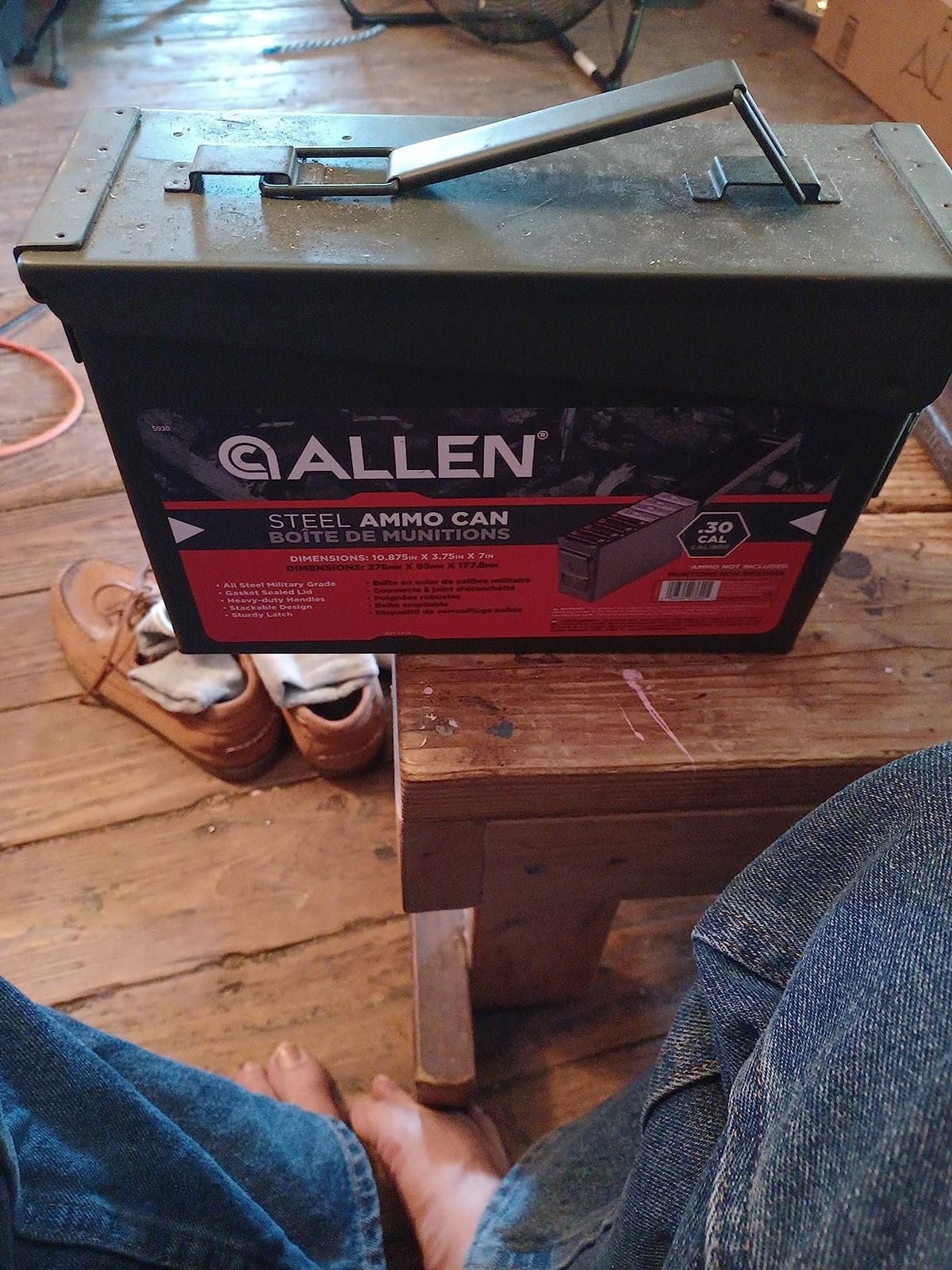Allen Company Classic Steel Ammo Box, Lockable & Waterproof Lid, .30/.50 Caliber, Army Green customer photo 1