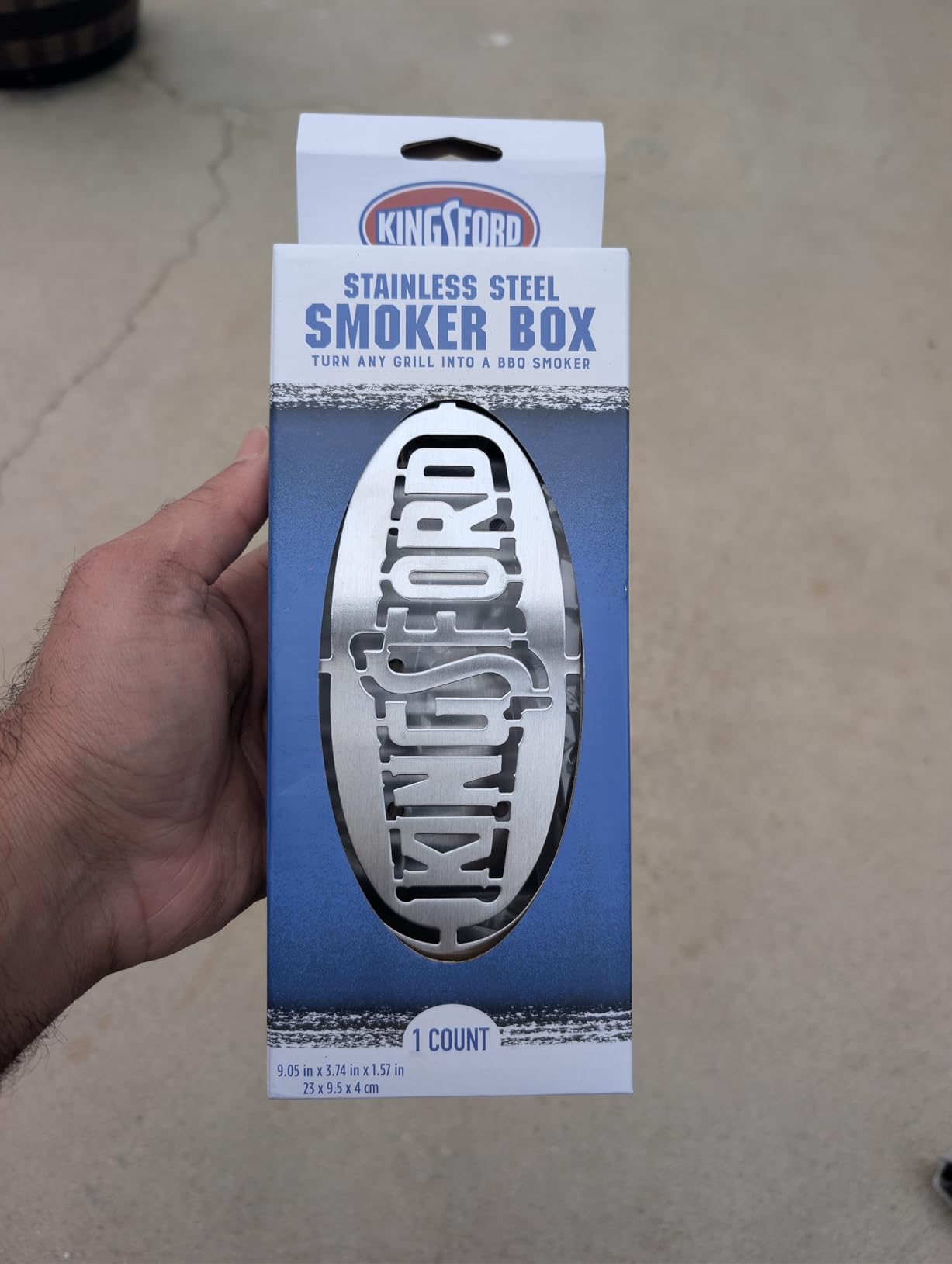 Kingsford Stainless Steel Wood Chip Smoker Box, 9.05 x 3.74 x 1.57 in | Fits gas and charcoal grates, dishwasher safe, adds smoky flavor customer photo 1