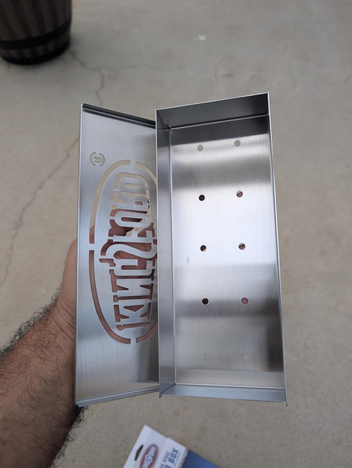 Kingsford Stainless Steel Wood Chip Smoker Box, 9.05 x 3.74 x 1.57 in | Fits gas and charcoal grates, dishwasher safe, adds smoky flavor customer photo 2