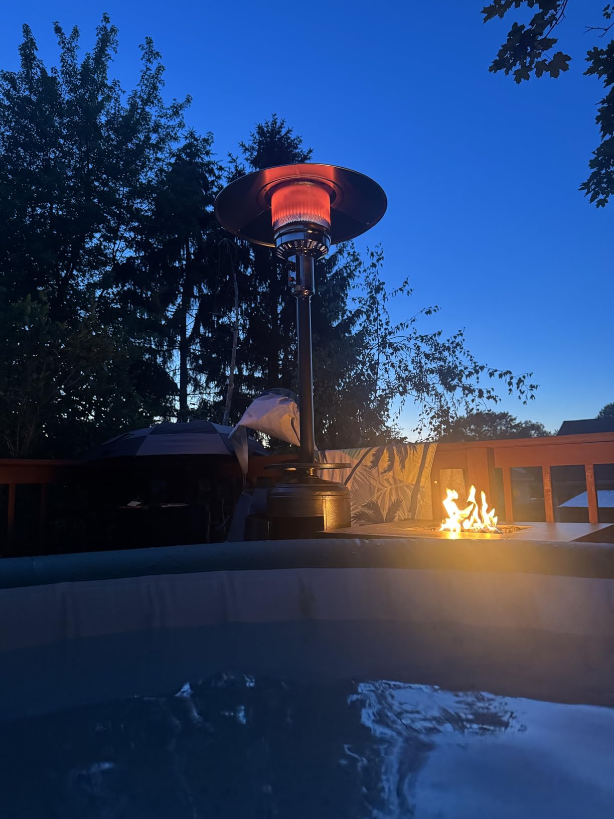 Tangkula 50,000 BTU Propane Patio Heater with Wheels, Outdoor Heaters for Patio with Shelf Tabletop, Stainless Steel Burner, Auto Shut Off & Tip-Over Protection, Portable Patio Heaters for Outdoor Use customer photo 2