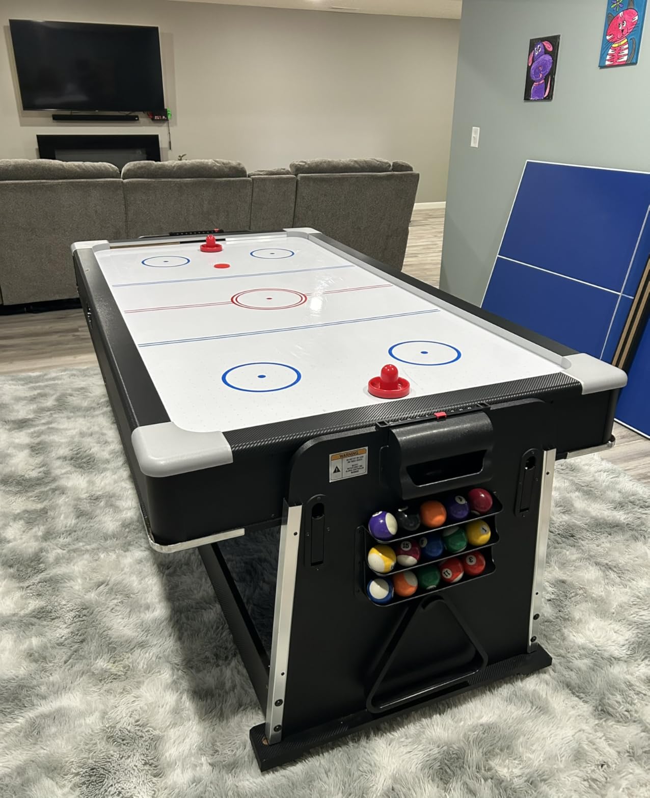 Triad 7-Foot 3-in-1 Multi-Game Swivel Table - Billiards/Pool, Table Tennis & Air Hockey customer photo 2