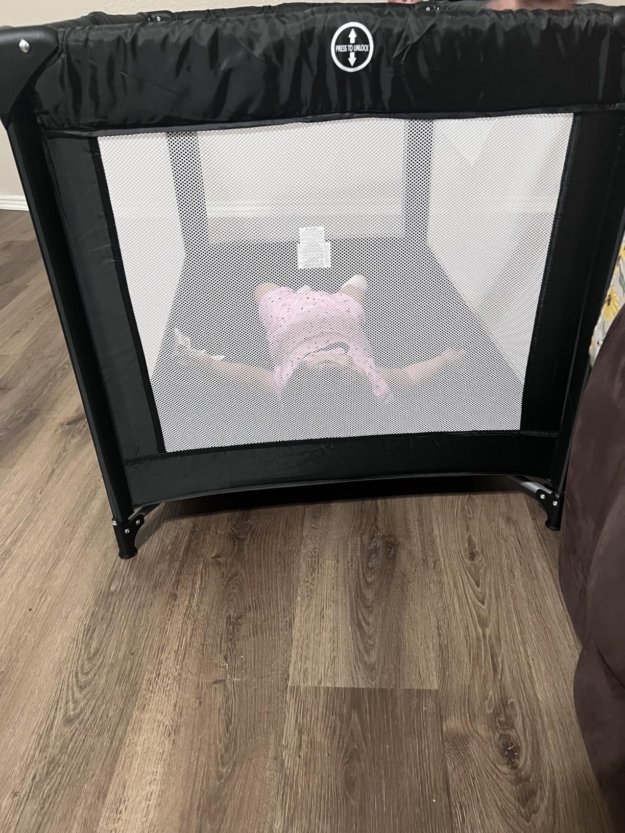 Dream On Me Nest Portable Playard, Lightweight, Foldable, Carry Bag, Pink | Breathable Mesh Sides, ASTM Tested for Infants & Toddlers, 30 Lb Limit, Removable 1