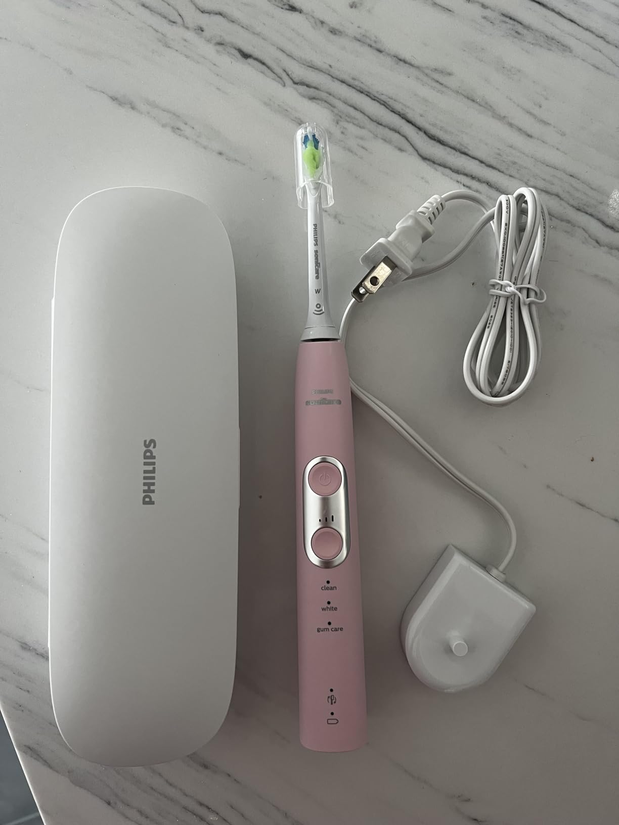 Philips Sonicare ProtectiveClean 6500 Rechargeable Electric Toothbrush | 700% More Plaque Removal, Pressure Sensor, 6 Brush Setting, 14-Day Battery, 2 Brush Heads, Travel Case, Navy Blue, HX6462/07 customer photo 2