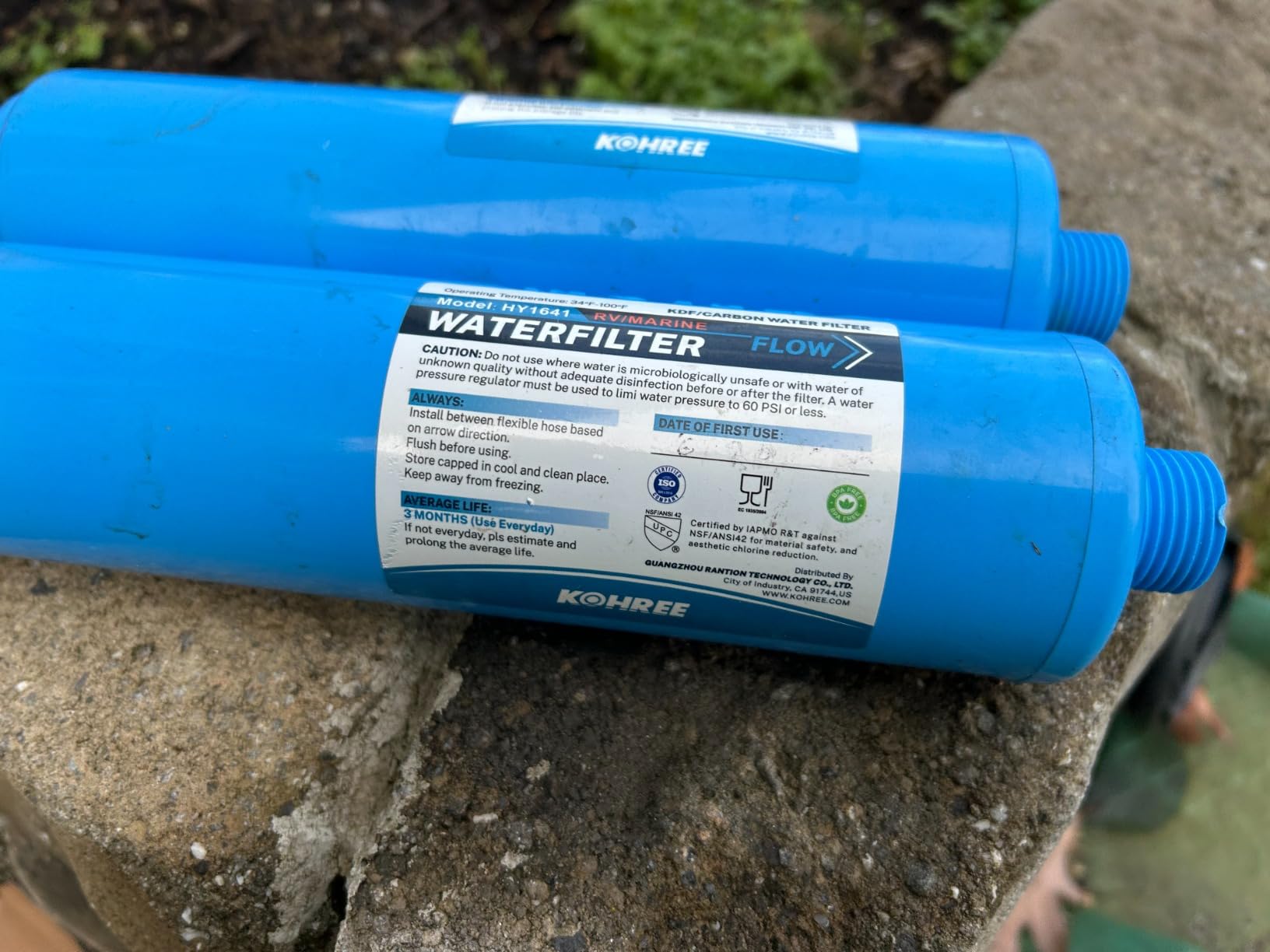 Kohree RV Water Filter, NSF Certified Inline Water Filter, BPA Free, 4 Pack | Reduces Chlorine, Heavy Metals, Bad Taste & Odor, GAC & KDF Filtration, RV Accessories Ideal for Campers, Marine, Garden Hose customer photo 1