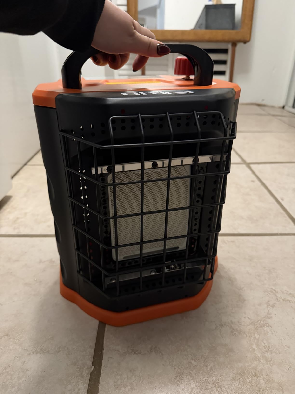 Space Heater, 1500W Electric Heaters Indoor Portable with Thermostat, PTC Fast Heating Ceramic Room Small Heater with Heating and Fan Modes for Bedroom, Office and Indoor Use customer photo 2