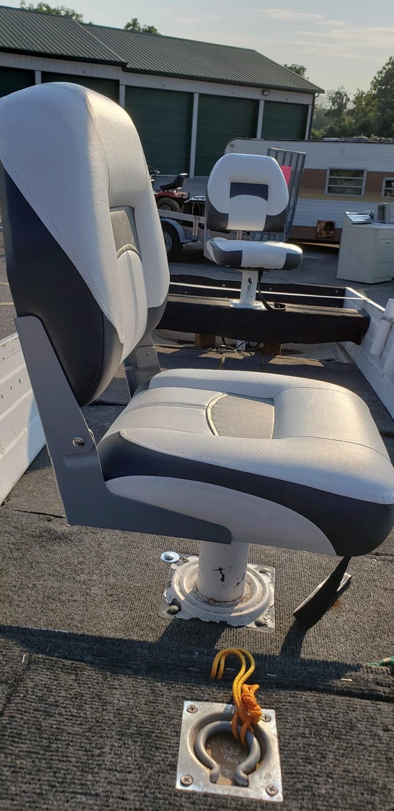 T1 Deluxe Low Back Folding Fishing Boat Seats 2 Pack - Premium Bass/Jon/Pontoon Boat Chairs, 4 Mounting Screws Included customer photo 1