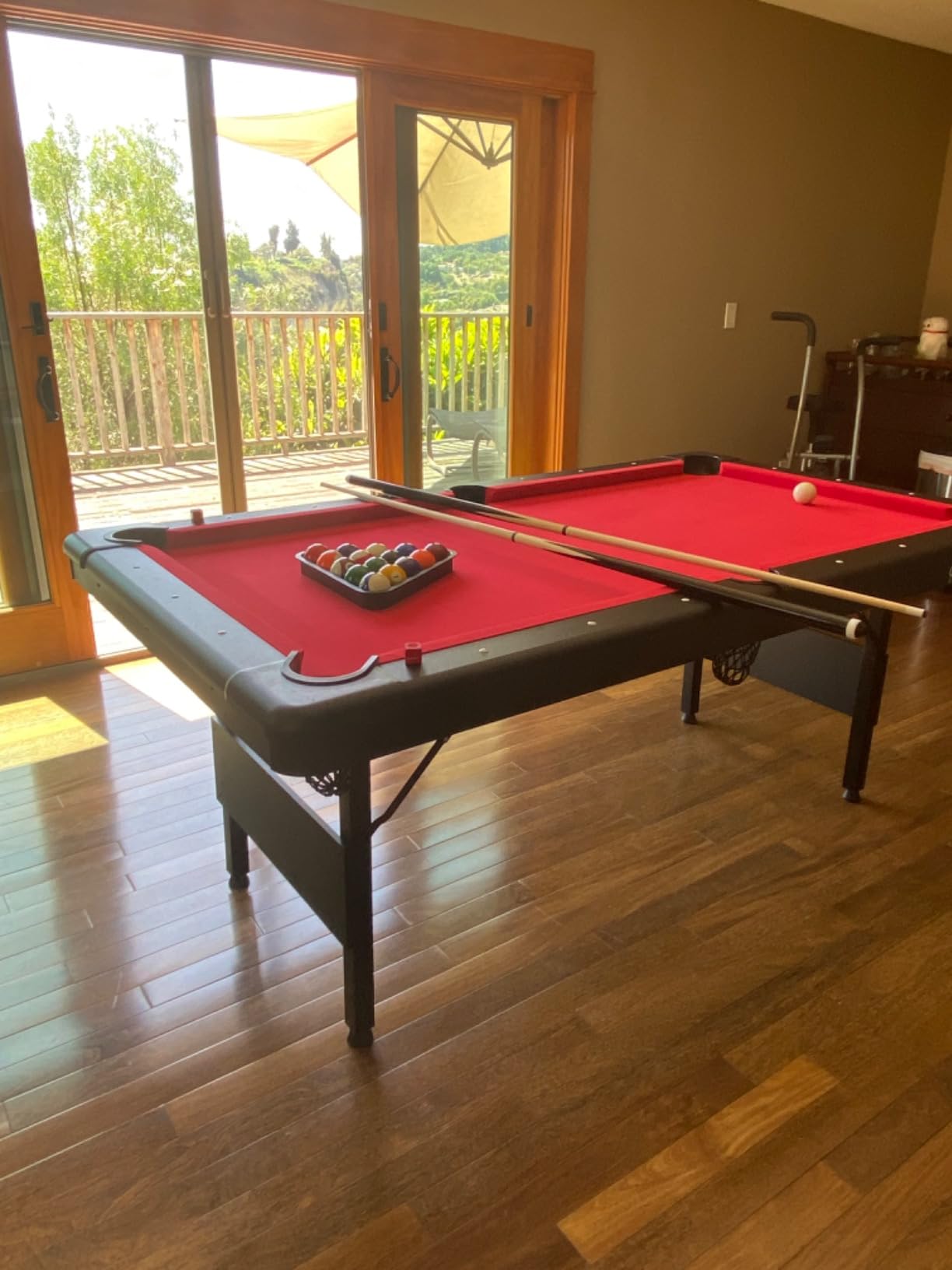 GoSports 6, 7, or 8 ft Billiards Tables - No Assembly, Choose Your Color - Portable Pool Table Includes Full Set of Balls, 2 Cue Sticks, Chalk and Felt Brush customer photo 1