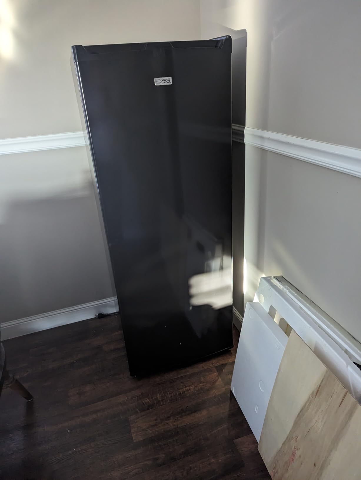 Commercial Cool Upright Freezer, Stand Up Freezer 6 Cu Ft with Reversible Door, Black customer photo 2