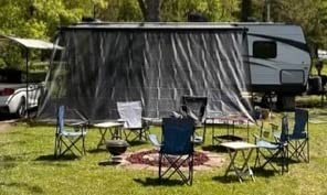 RV Awning Side Sun Shade Screen Camper Travel Trailer Sunshade, 9'X7'-Black | Mesh, Fit for Motorhome Recreational Vehicle Awning Sunscreen, UV Blocker Completed Kits, Easy install, 3 Year Warranty customer photo 2