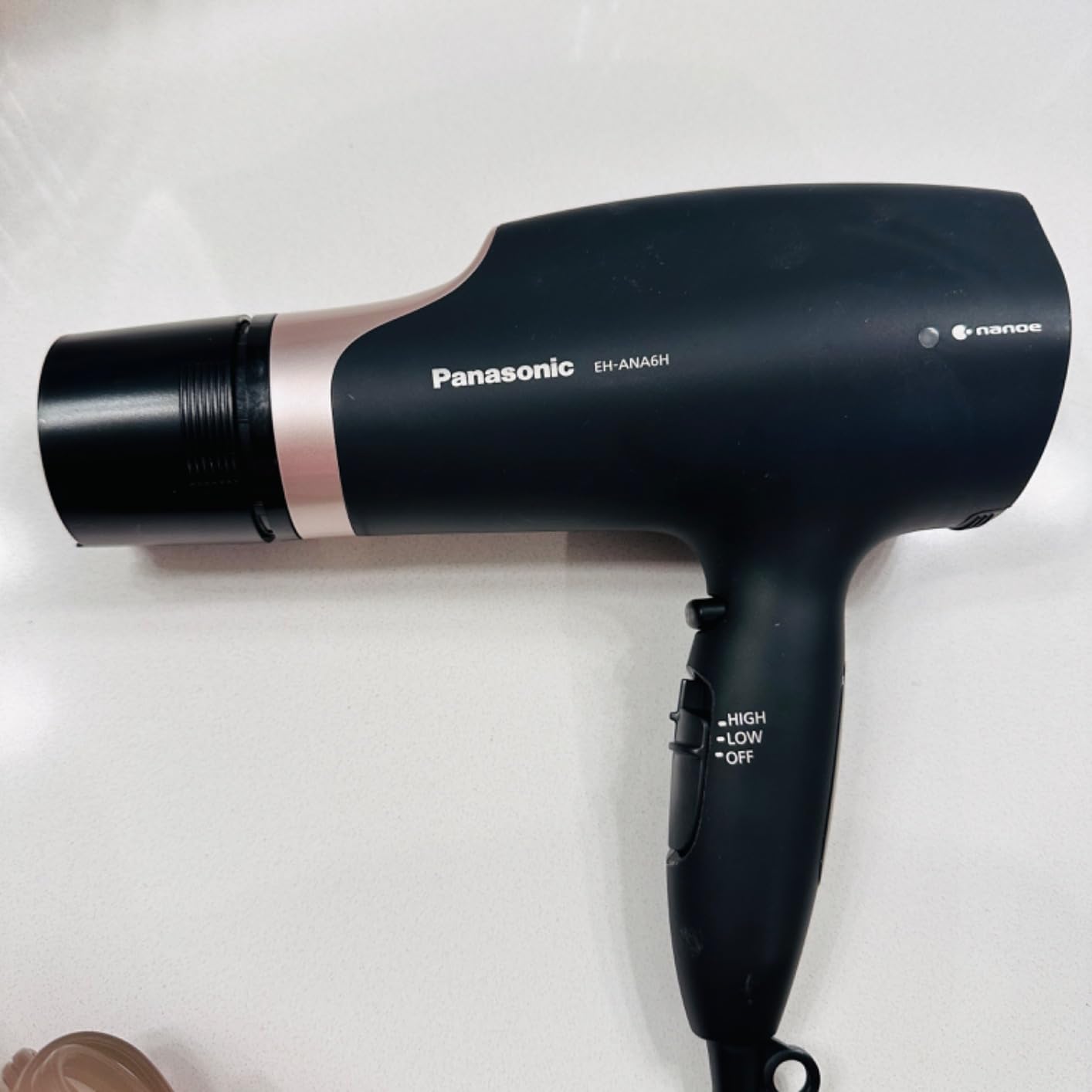 Panasonic Nanoe Salon Hair Dryer with Oscillating Quickdry Nozzle, Blow Dryer with Diffuser and Concentrator Attachments, 3 Speed Heat Settings for Easy Styling and Healthy Hair - EH-NA67-W (White) customer photo 1