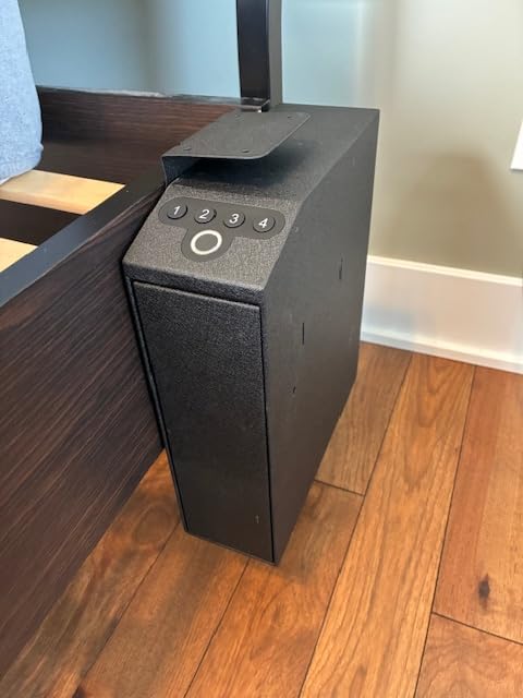 Biometric Slider Handgun Gun Safe for Nightstand, Desk, Bed Side, Truck - Auto Sliding Door Hand Gun Safe for Pistol - with Fingerprint, PIN Code, KEY Access customer photo 2