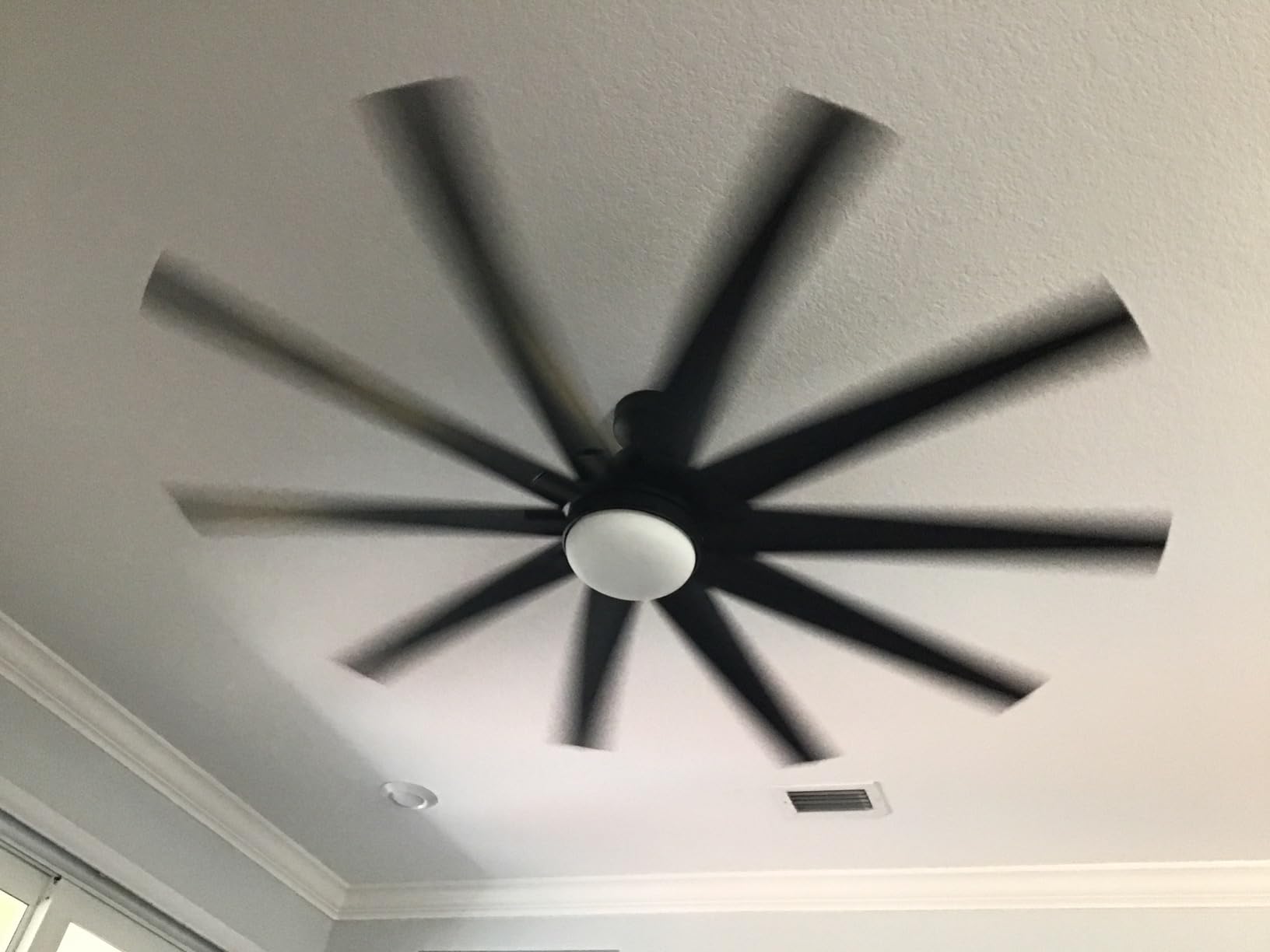 Hunter Fan Overton, Outdoor or Indoor, Ceiling Fan, 72 inch, Matte Nickel | with LED Light, Standard Mount, Wall Control, Quiet, 10 Blades, For Patio, Porch, Garage, 50718 customer photo 1