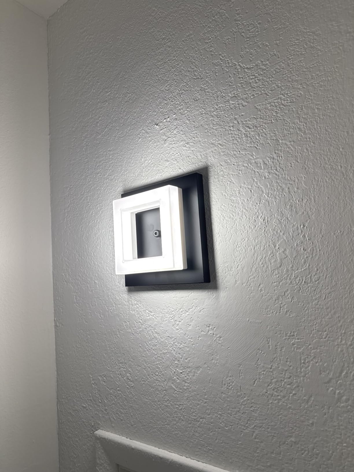 8in 12Watt Flush Mount led Ceiling Light fixtures | modern Ceiling Lamps for Hallways,balcony,Cloakroom, small closet,Washrooms,stairwell,Square,Black customer photo 1