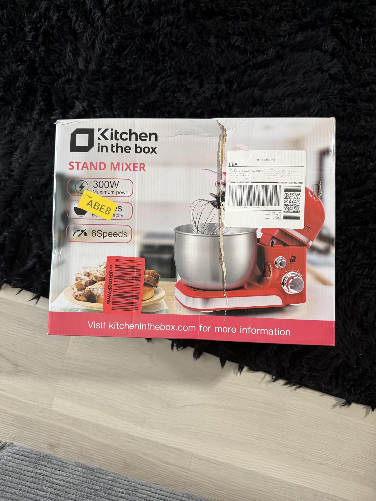 Kitchen in the box Stand Mixer, 3.2Qt Small Electric Food Mixer, 6 Speeds Portable Lightweight Kitchen Mixer for Daily Use with Egg Whisk, Dough Hook, Flat Beater (Black) customer photo 1