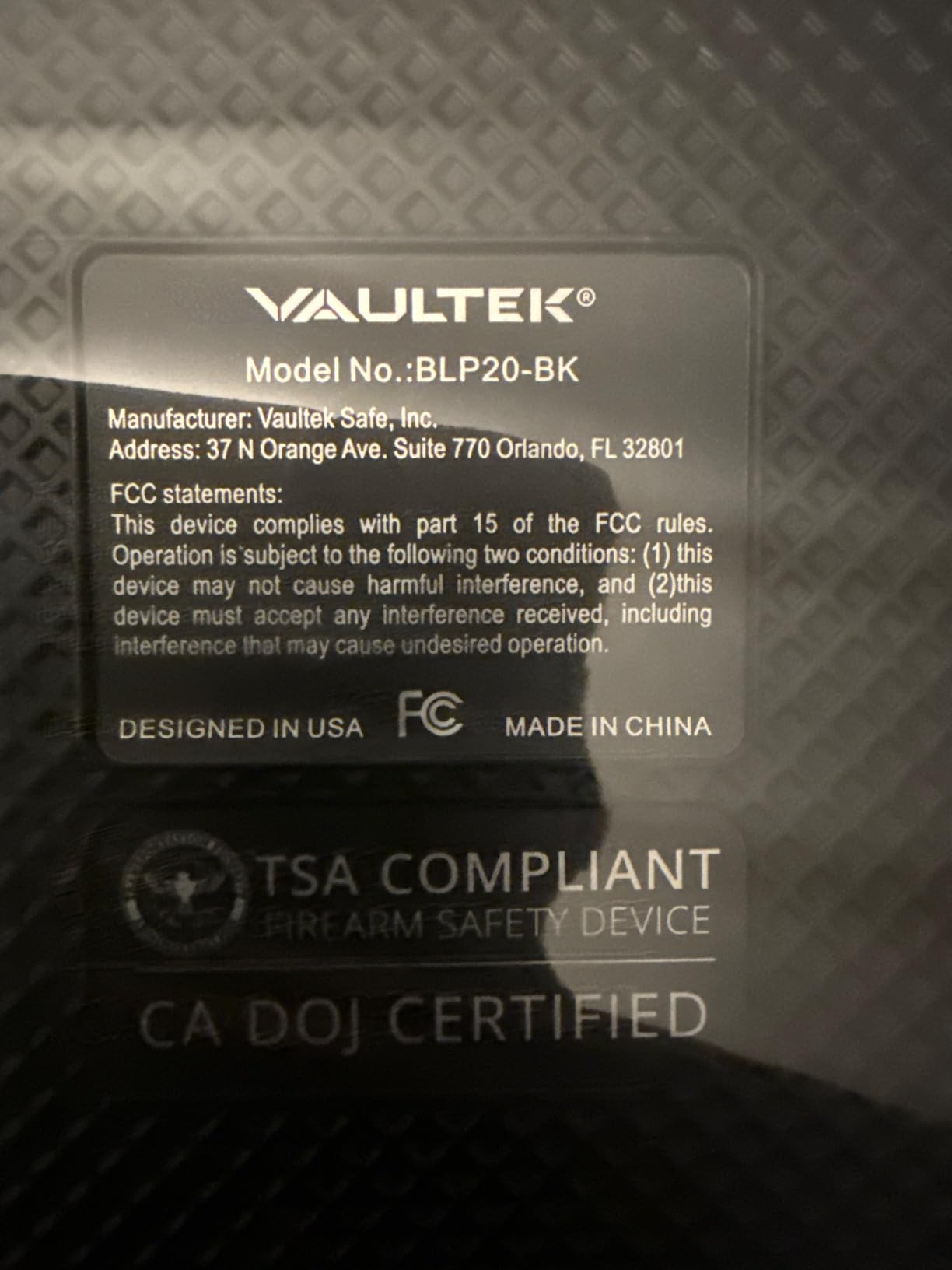 VAULTEK LifePod 20 Full-Size Biometric Lockable Weatherproof Case with Built-in Lock, Steel Security Cable, & TSA Handgun Case or Car Safe, Portable Travel Pistol Safe/Covert Black/Biometric customer photo 2