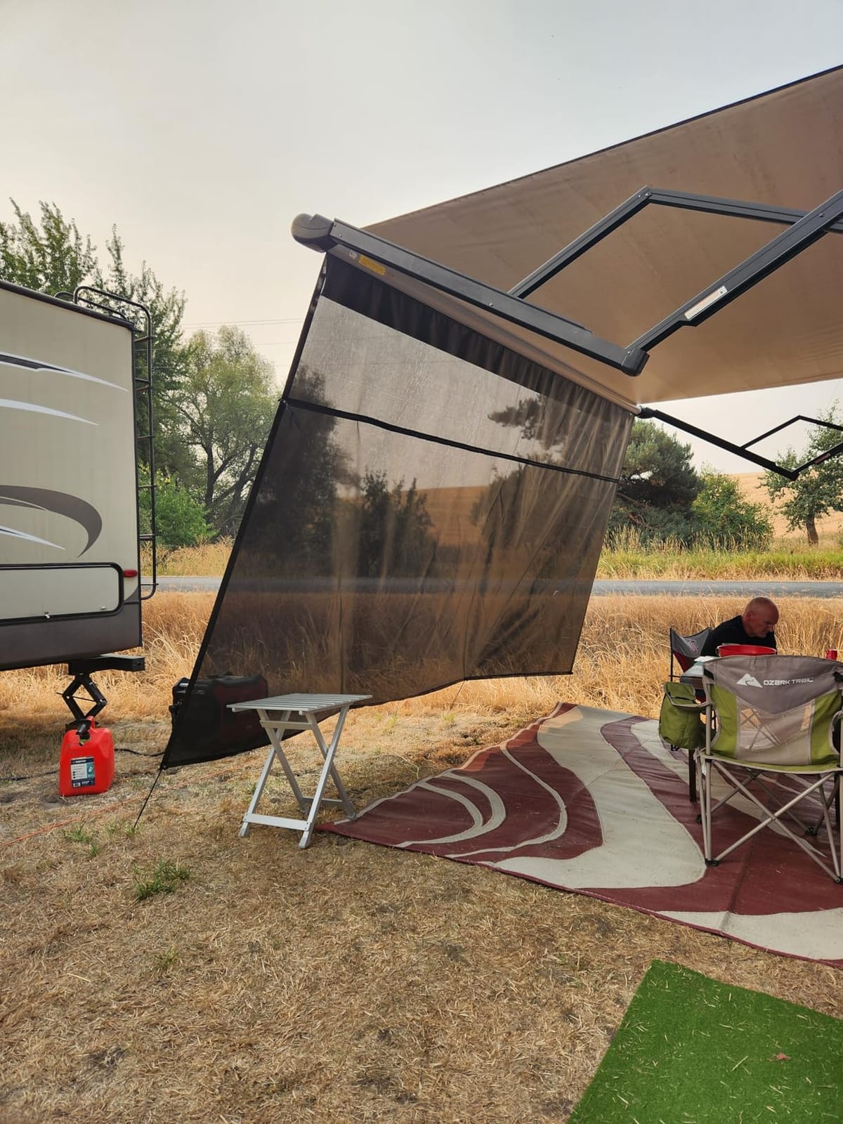 RV Awning Shade Screen with Zipper 8'X15'3'' -Second Generation RV Awning Screen Significantly Improves Shadew and Privacy.Universal RV Awning Sun Shade Screen with Complete Kits customer photo 2