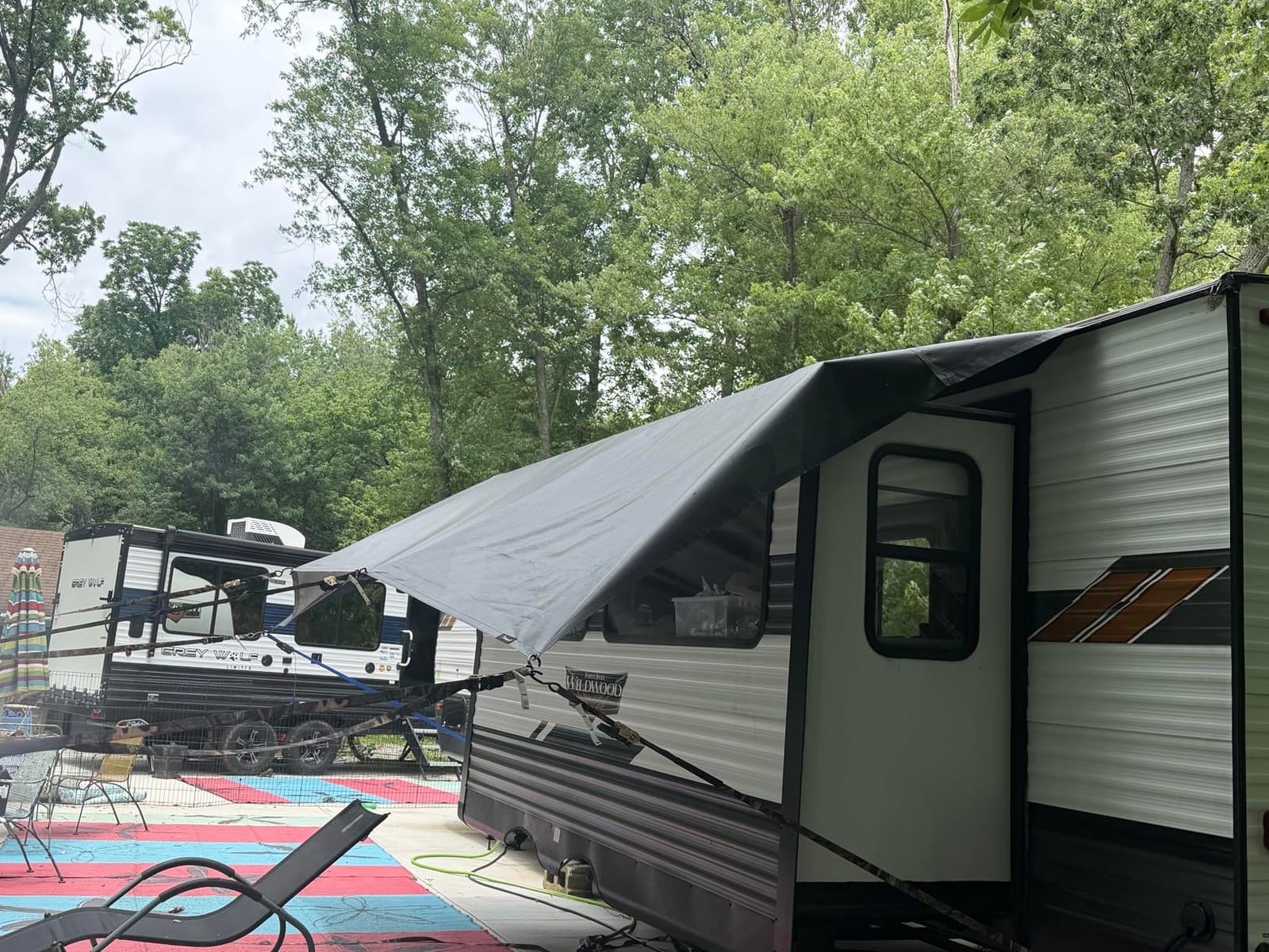 RV Awning Side Shade- 9'X7' -Second Generation RV Awning Side Shade Screen Significantly Improves Shadew and Privacy.Universal RV Awning Shade Screen with Complete Kits. customer photo 2