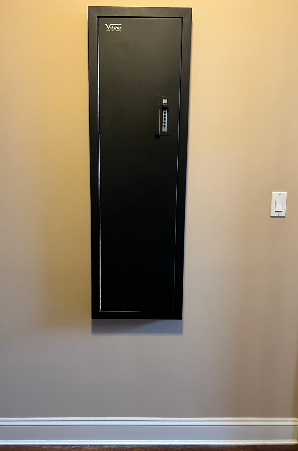 V-Line Tactical Closet Vault Flat Black in Wall Gun Safe and Tactical Gear Safe - This Safe Provides Security for Firearms, Simplex Lock - Fits Between Wall Studs - Ideal for Home or Office customer photo 2