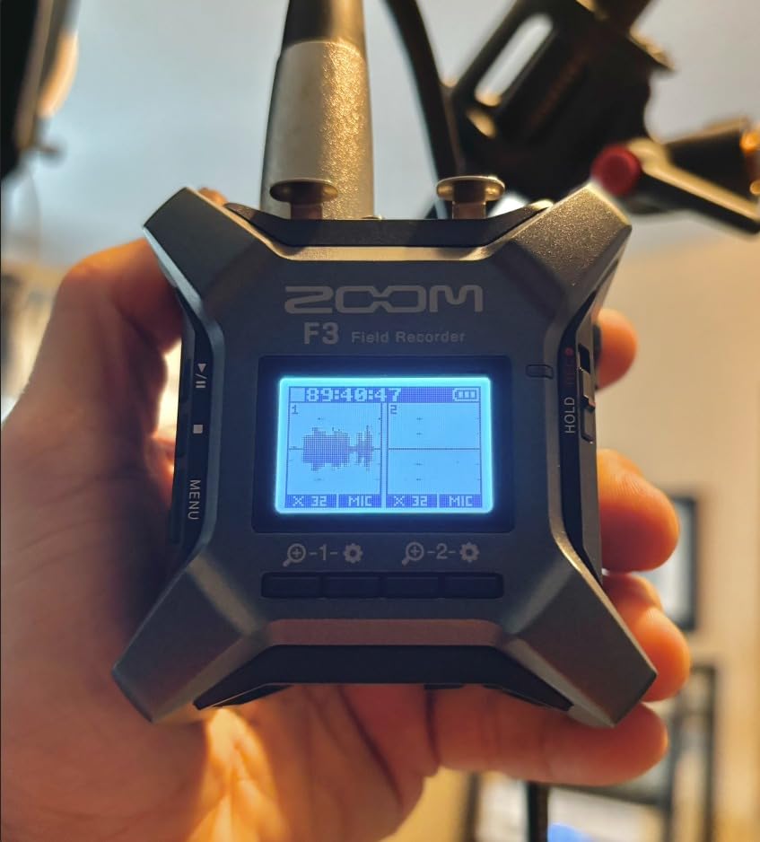 Zoom F3 Professional Field Recorder for Filmmakers & Musicians with 2 Locking XLR/TRS Inputs, Pro Quality Preamps, 32-Bit Float, Dual AD Converters, Battery Power, and Wireless Control | 2 Locking Xlr and Trs with Plus 48V, Dual a and D, Ultra Low-Noise Preamps, Aa Power, Wireless Bta-1 customer photo 1