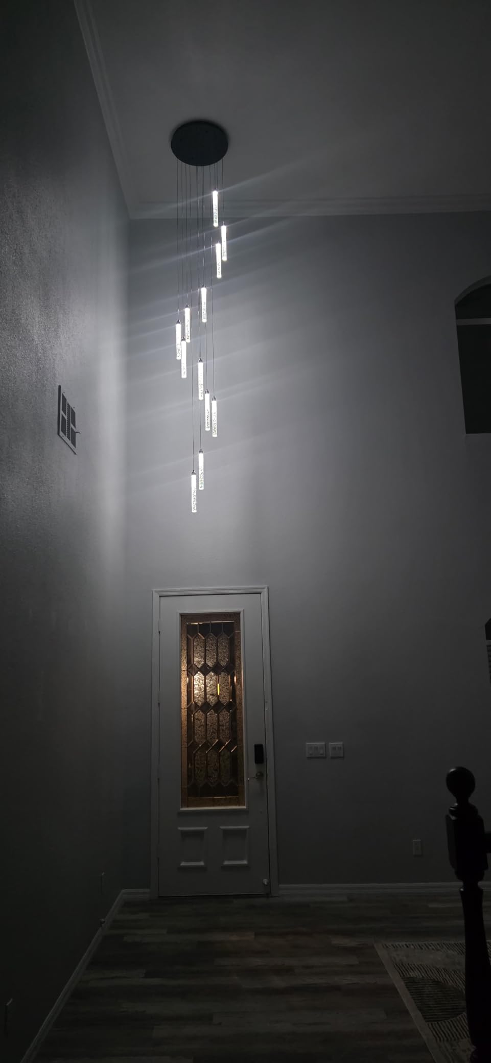 12-Lights Modern Chandeliers for Entryway LED Dimmable Long Lights Fixture Crystal Chandeliers customer photo 2
