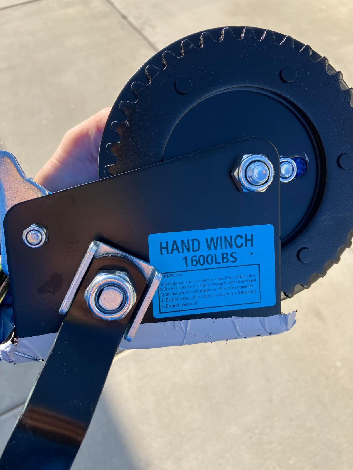 Boat Trailer Winch 1600LBS with 26ft Strap Hand Crank Winch | 4:1 Gear Ratio, 2-Way Ratchet Heavy Duty Steel Winch for Boat, Jet Ski, ATV, Trailer customer photo 2