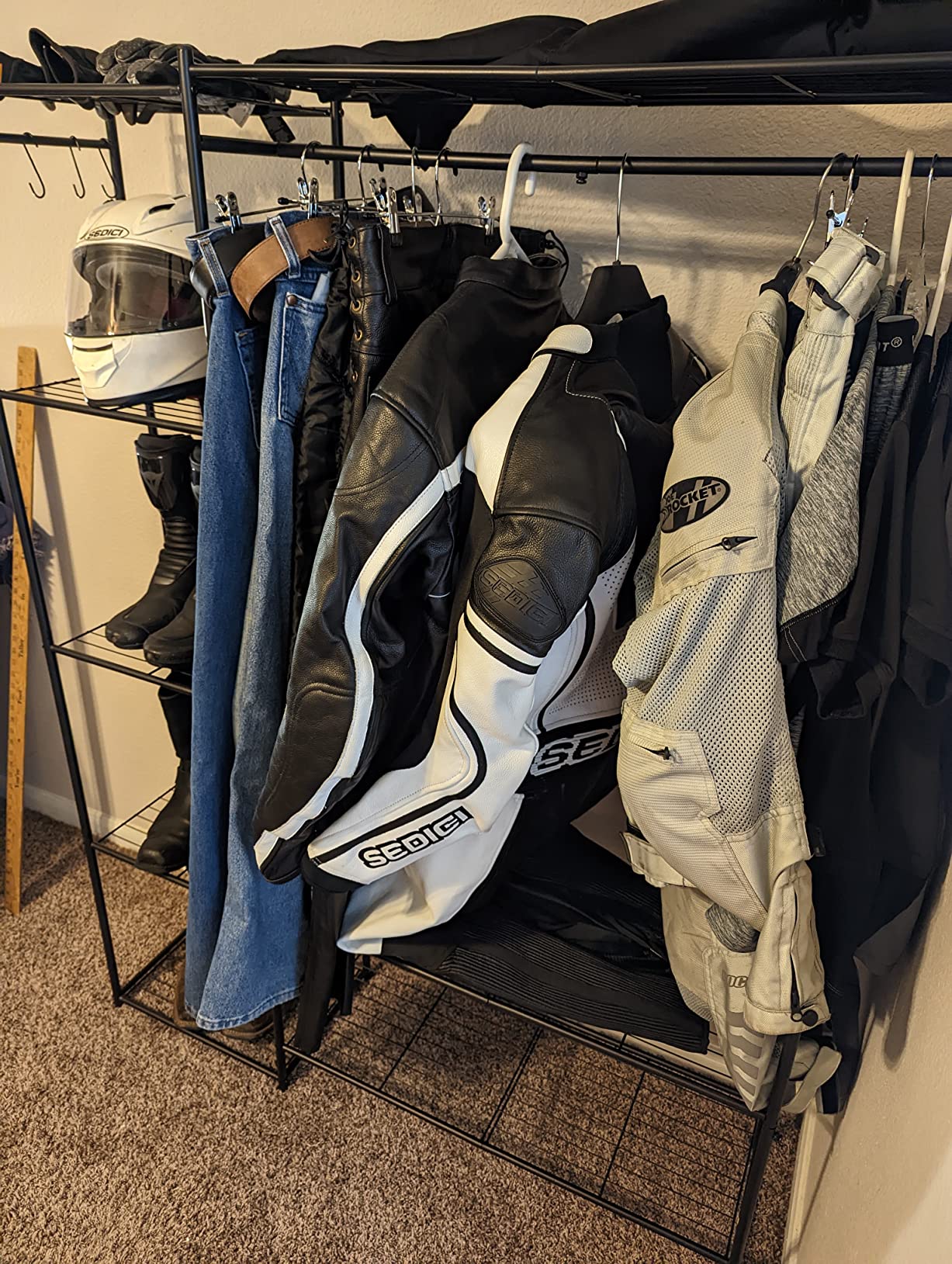 Closet Wardrobe, Closet Organizers and Storage System, Metal Clothes Rack | All in one, With 4 Tiers Shelves, Portable & Free Standing customer photo 2