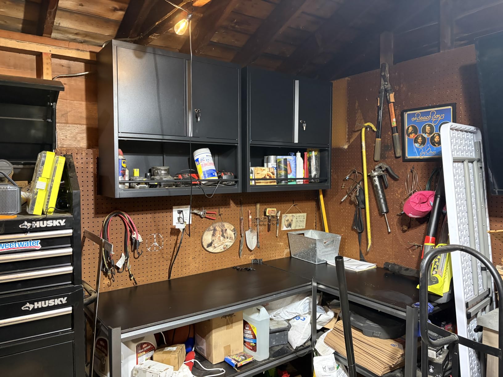 GREATMEET Locking Metal Wall Cabinets for Garage, Wall Mount Steel Floating Storage Cabinet customer photo 1