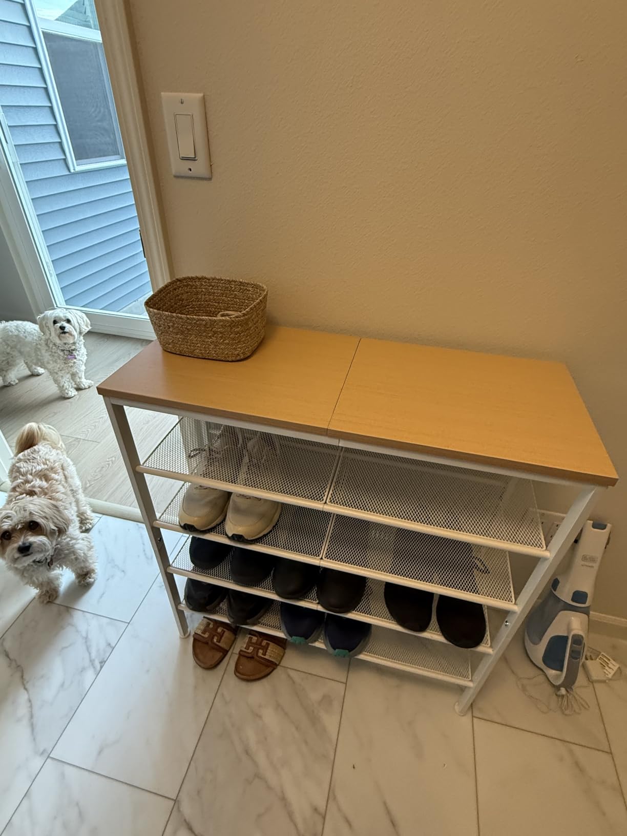 HOOBRO Shoe Rack for Entryway, 5-Tier Shoe Organizer with Adjustable Mesh Shelves, 16-20 Pairs of Shoes, Spacious Floor Mount, Metal, Industrial, Shoe Shelf for Closet, Rustic Brown BF12XJ01 customer photo 1