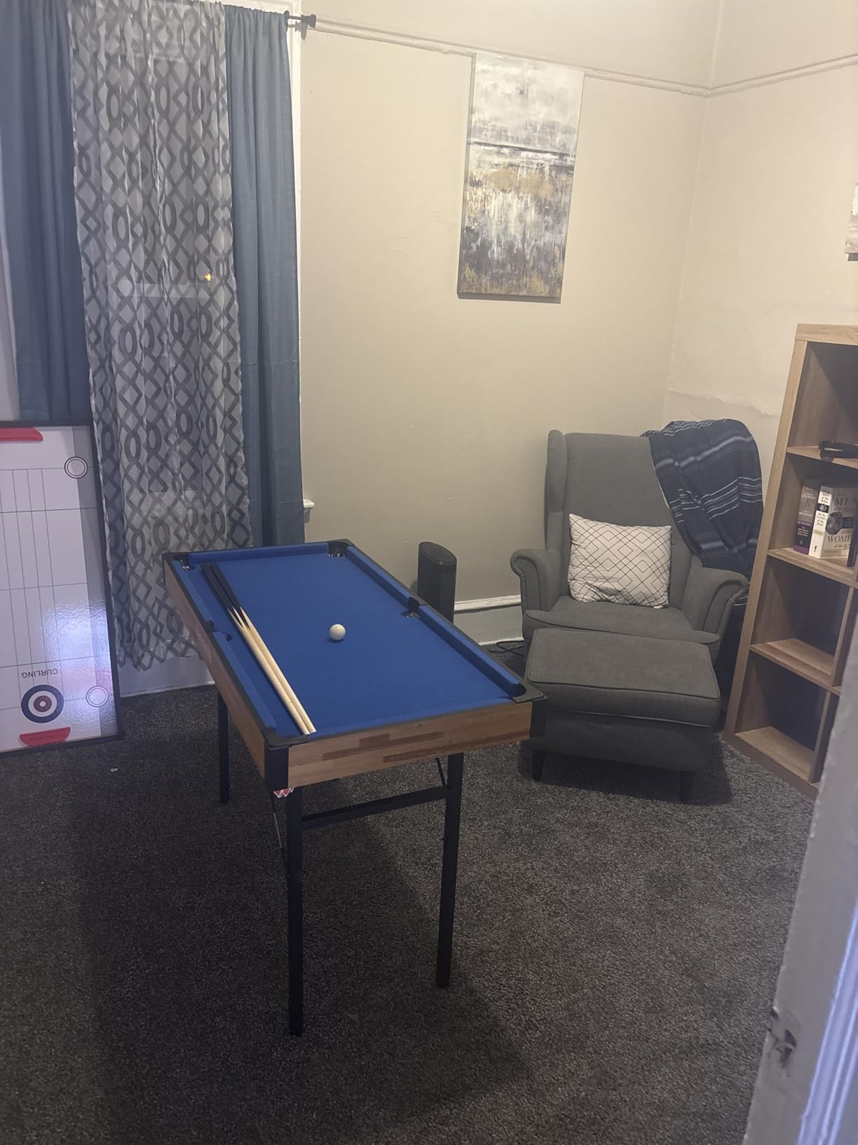 SereneLife 4 in 1 Multi Game Table, 4'x2' Folding Portable Sports Arcade Games w/Accessories, Ping Pong, Air Hockey, Pool Billiards, Shuffleboard customer photo 2