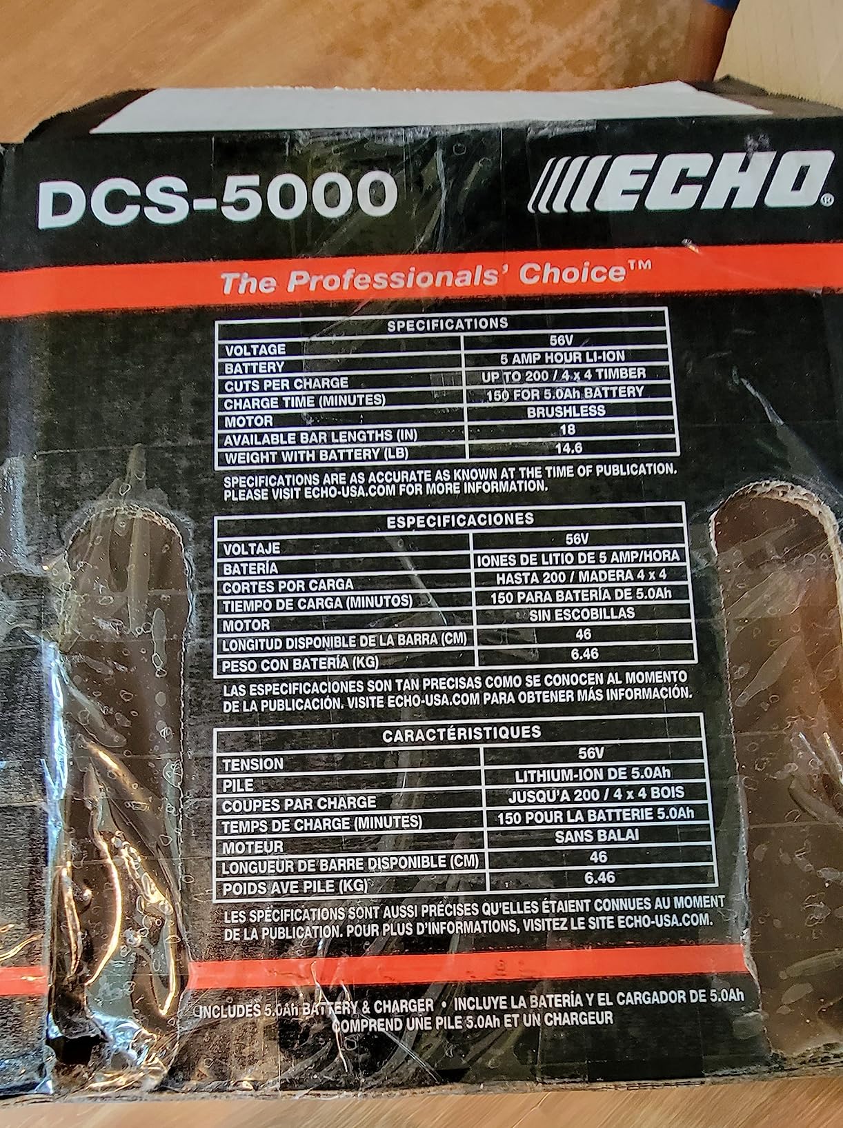 ECHO DCS-5000 Battery Rear Handle Chainsaw w/ 18