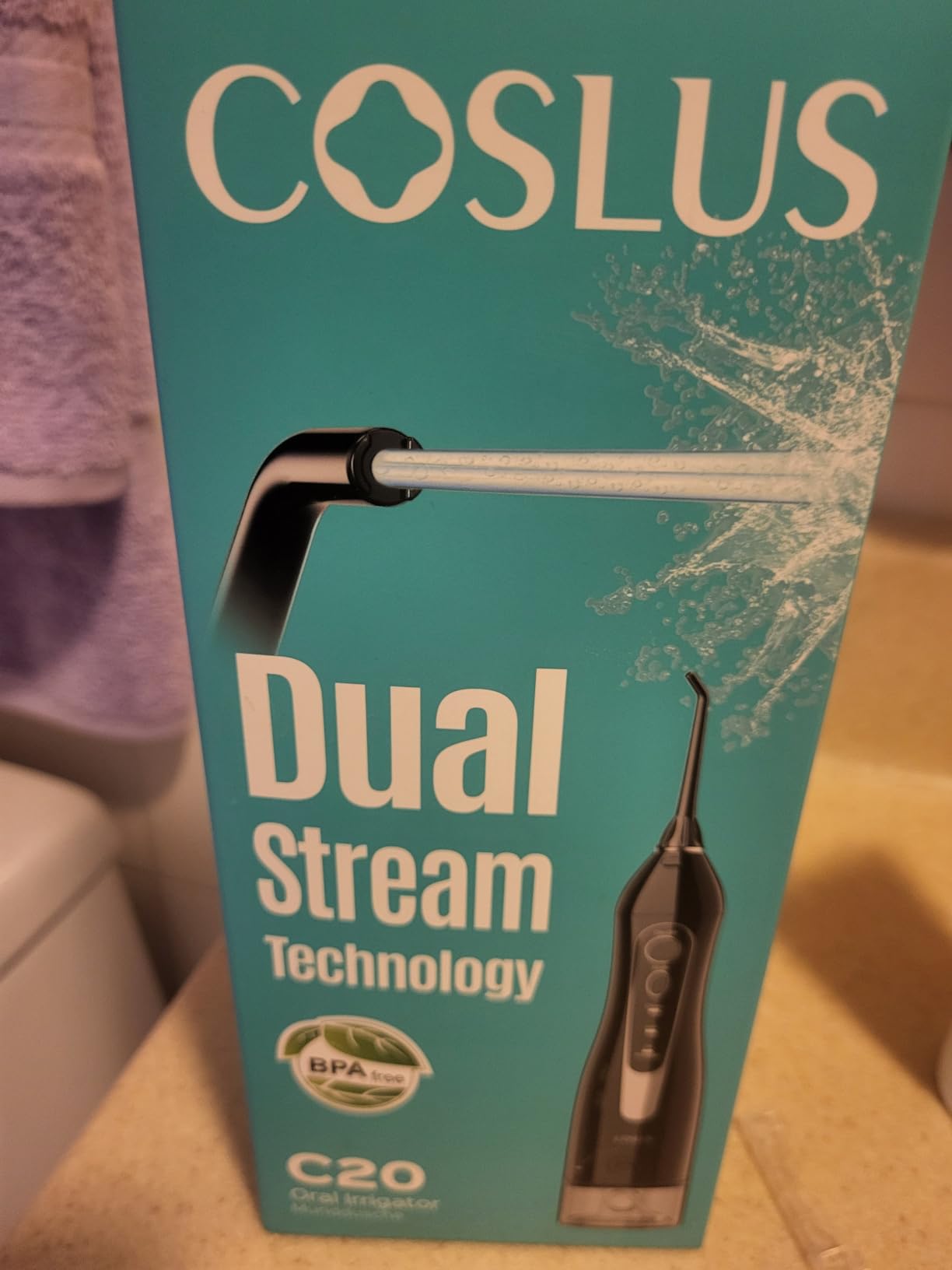 COSLUS ADA Accepted C20 Water Dental Flosser Teeth Pick, 300ML Larger Tank, Portable Rechargeable Oral Irrigator for Orthodontic & Sensitive Gums, Cordless for Travel, Family, Professional Set, Black customer photo 2