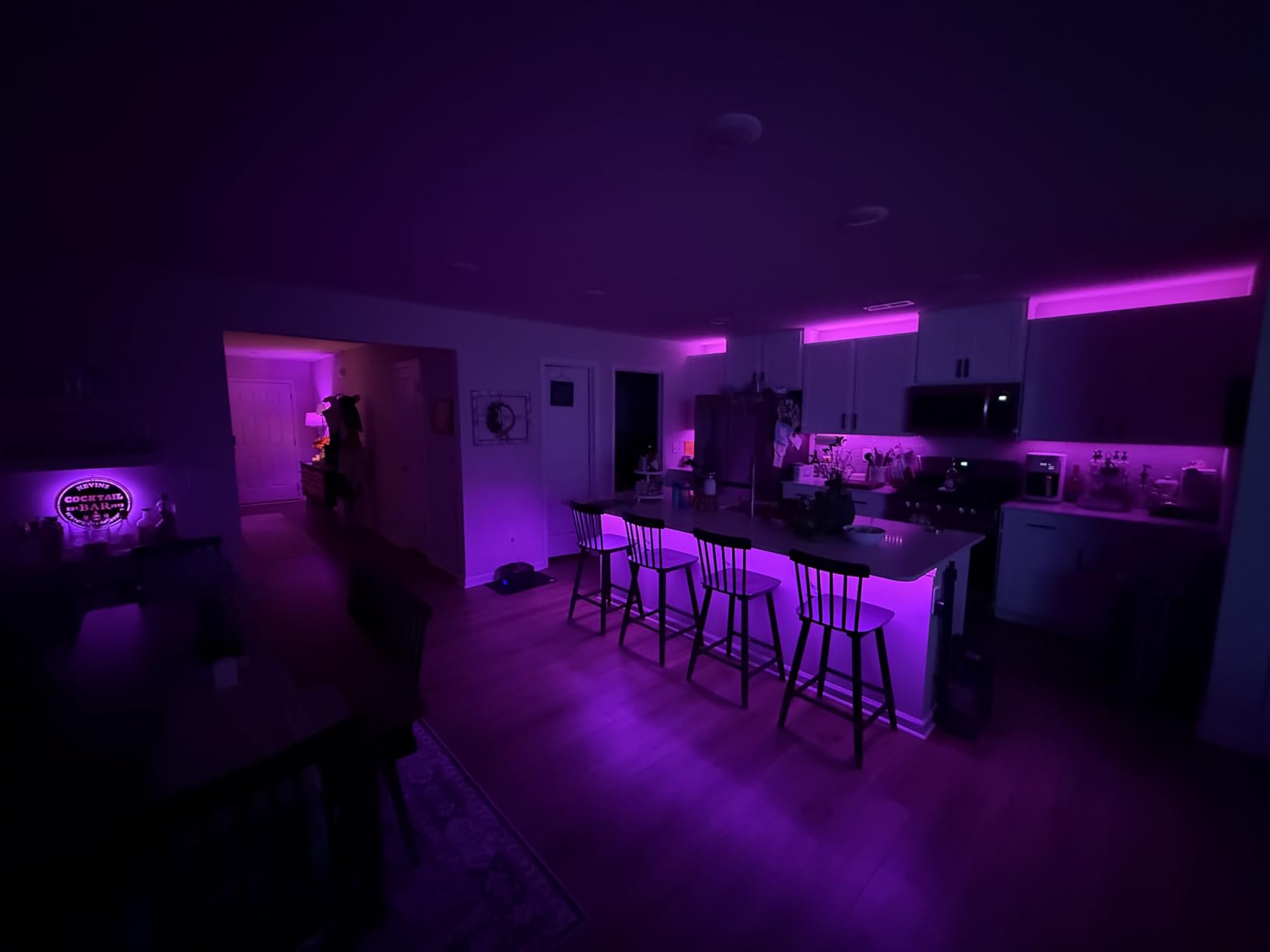 maylit 8 PCS 3.3FT Smart RGB Under Cabinet Lights Kit | Works with Alexa & Google Assistant, App Remote Control, Music Sync, Timer, Dimmable customer photo 1