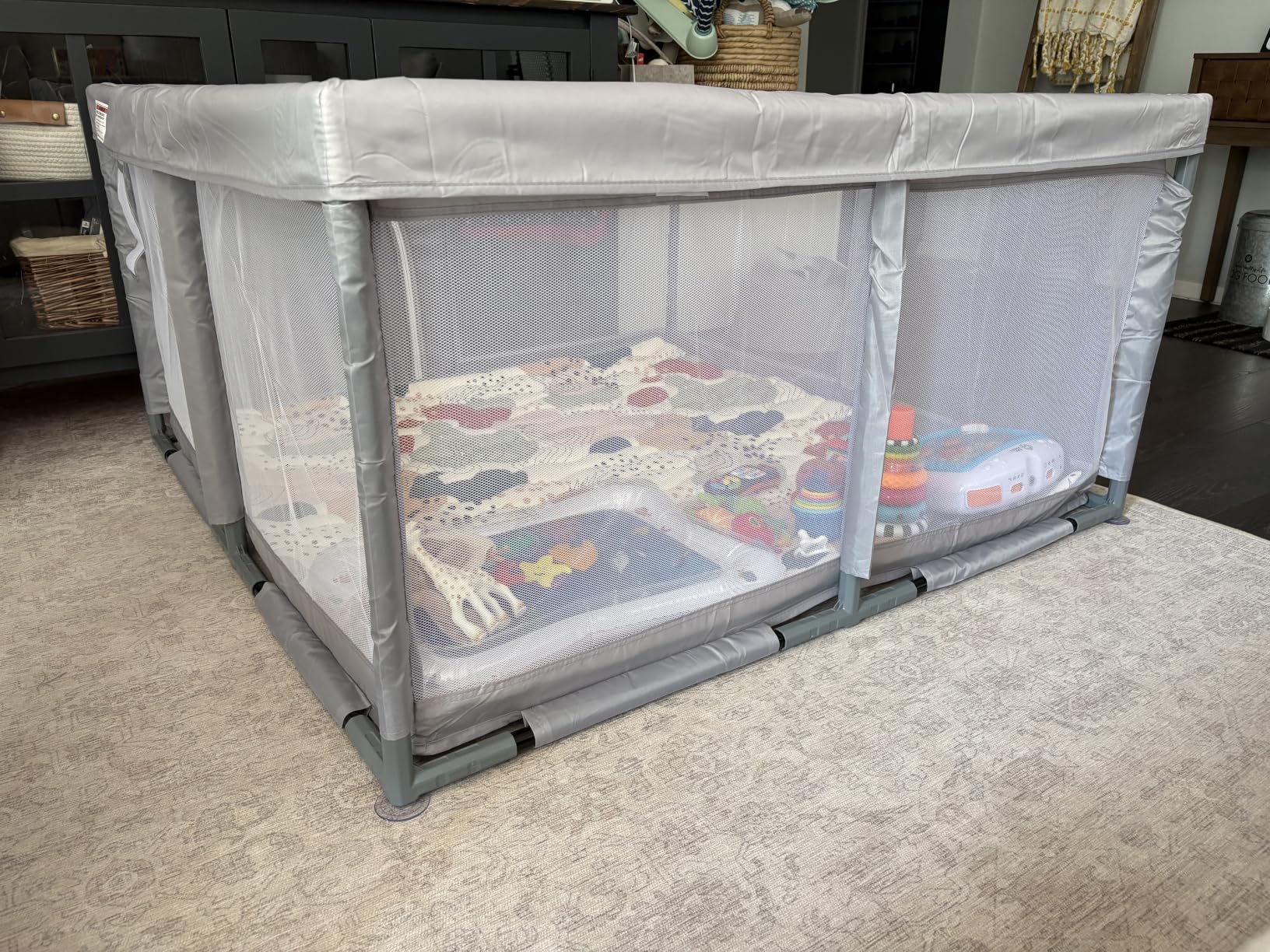Hiaksedt Baby Playpen 50x50 Inch, Play Pens for Babies and Toddlers Baby Fence Play Yards for Indoor & Outdoor with Breathable Mesh Anti-Fall Playpen customer photo 1