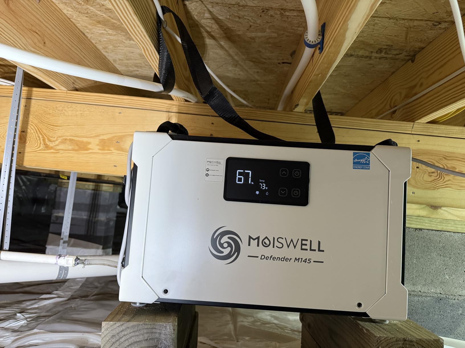 155 Pint Commercial Dehumidifier with Drain Hose for Crawl Spaces | Basements, Industry Water Damage Unit, Large Capacity, Compact, Portable, Auto Defrost, Memory Starting customer photo 2