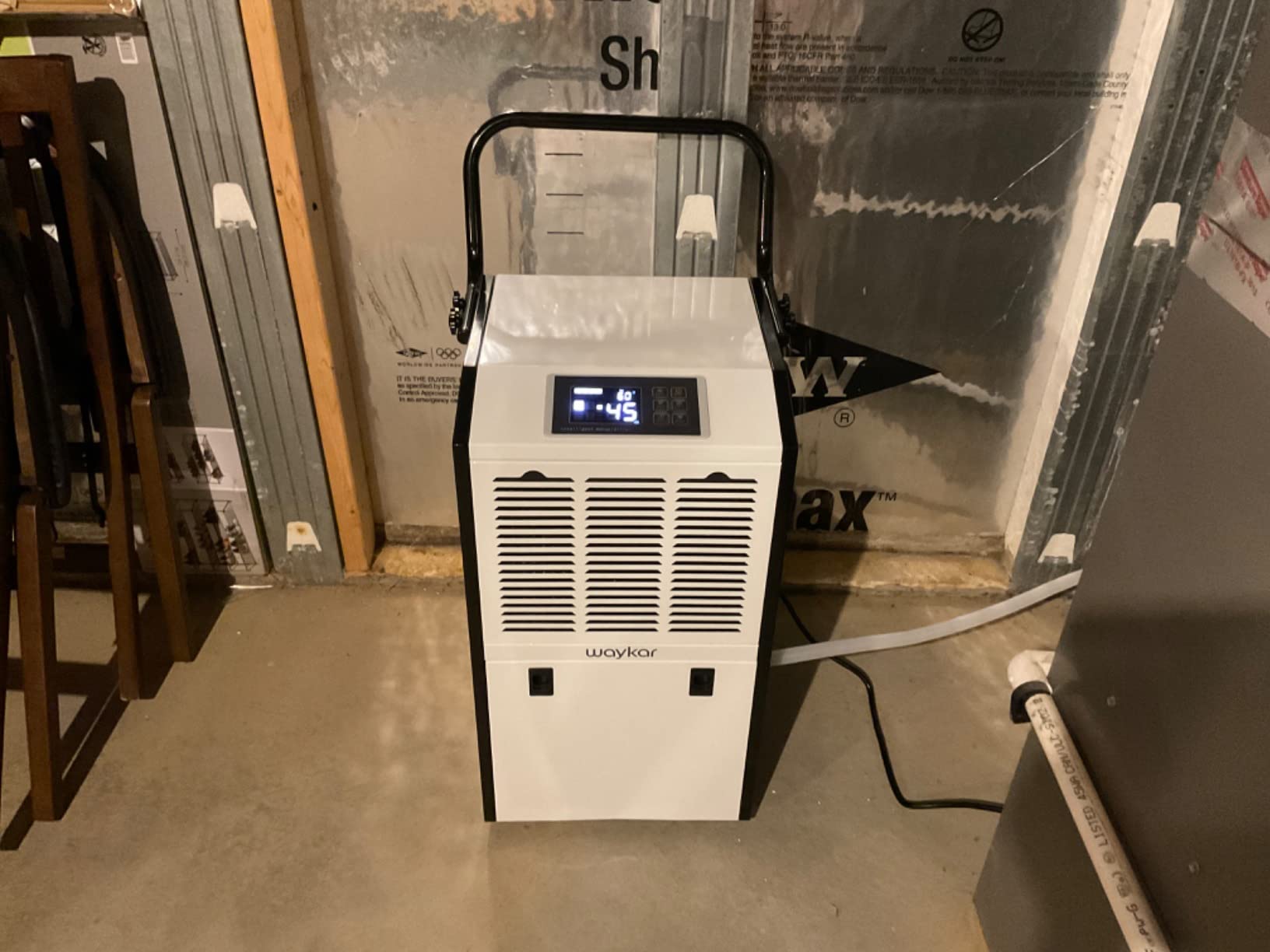 Waykar 155 Pints Large Commercial Dehumidifier with Drain Hose and Water Tank, Industrial Dehumidifier in Large Space up to 8000 Sq. Ft for Home, Basements, Whole House, Library customer photo 1