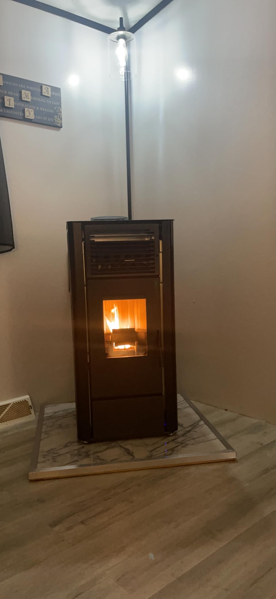 Freedom Stove PS21 Freestanding Pellet Stove, WiFi, 5-Yr Warranty | Freestanding PS21 pellet stove with WiFi, 24V battery backup, and smart controls, DIY-ready install, 5-year warranty customer photo 1