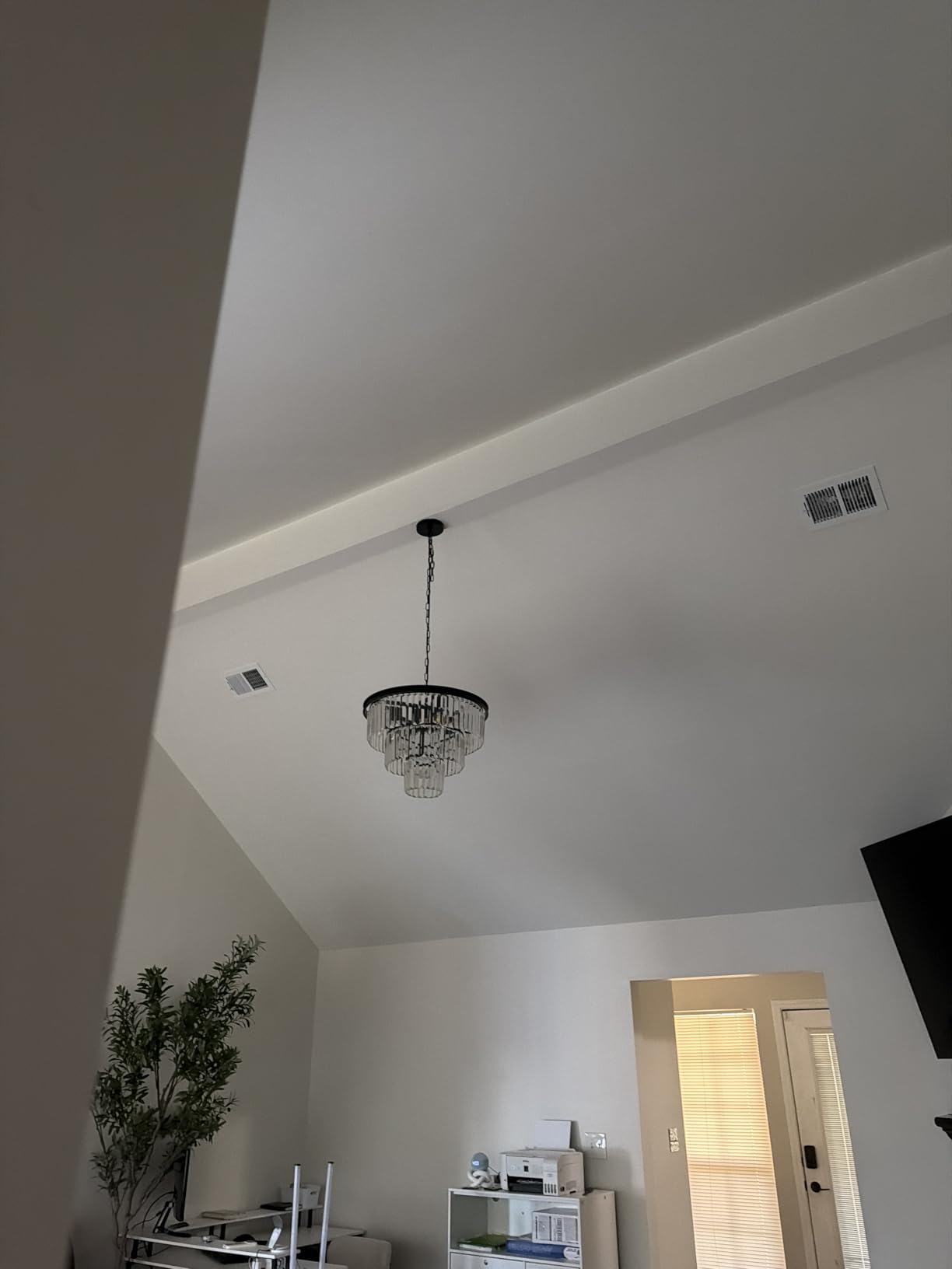 8 Light Modern Crystal Chandelier 20 inch Black Chandeliers 3-Tier Adjustable Height customer photo 2