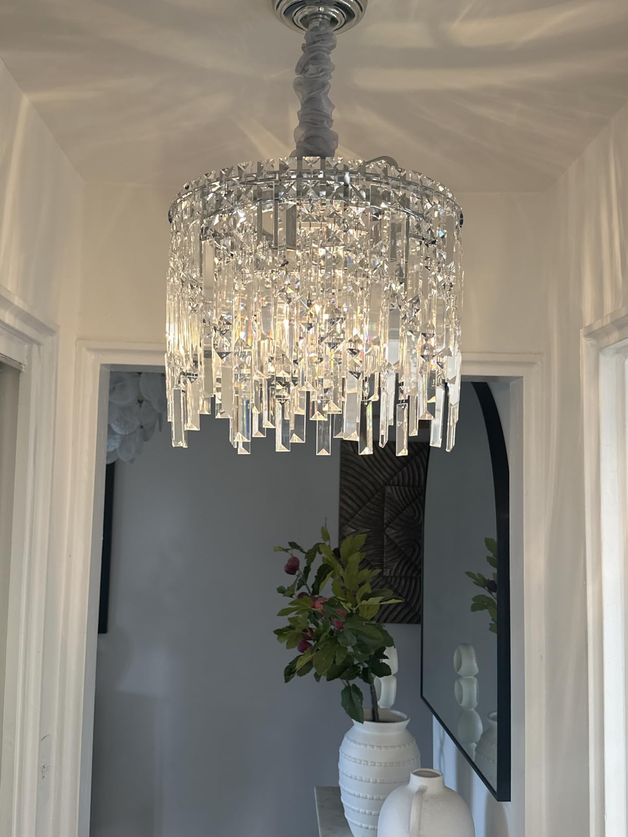 Crystal Chandelier 24 inch Modern Round Chandelier K9 Large 8-Light Crystal Pendant Fixtures customer photo 1