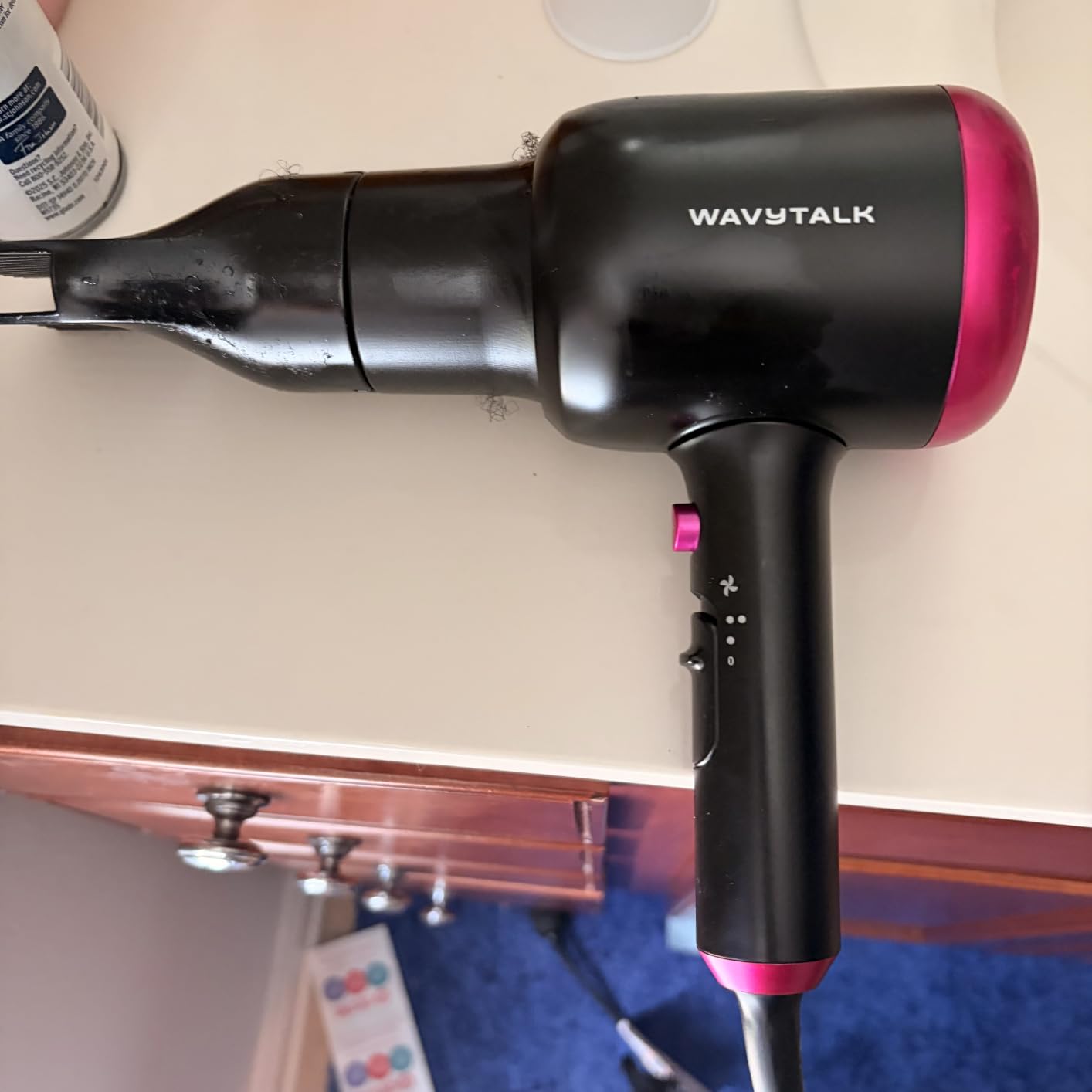 Wavytalk Hair Dryer with Diffuser, Blown Away Ionic Hair Dryer for Curly Hair with Comb, 1875W Fast Drying Blow Dryer with Ceramic Technology, 3 Attachments for All Hair Types, Light and Quiet, Black customer photo 1