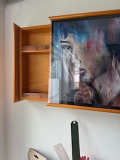 OneTigris Hidden Gun Storage, Concealment Furniture Hidden Gun Safe - Concealment Shelf Wall Safe Wooden Photo Frame, Wall Mounted Hidden Compartment Furniture with Patches Display Panel customer photo 1