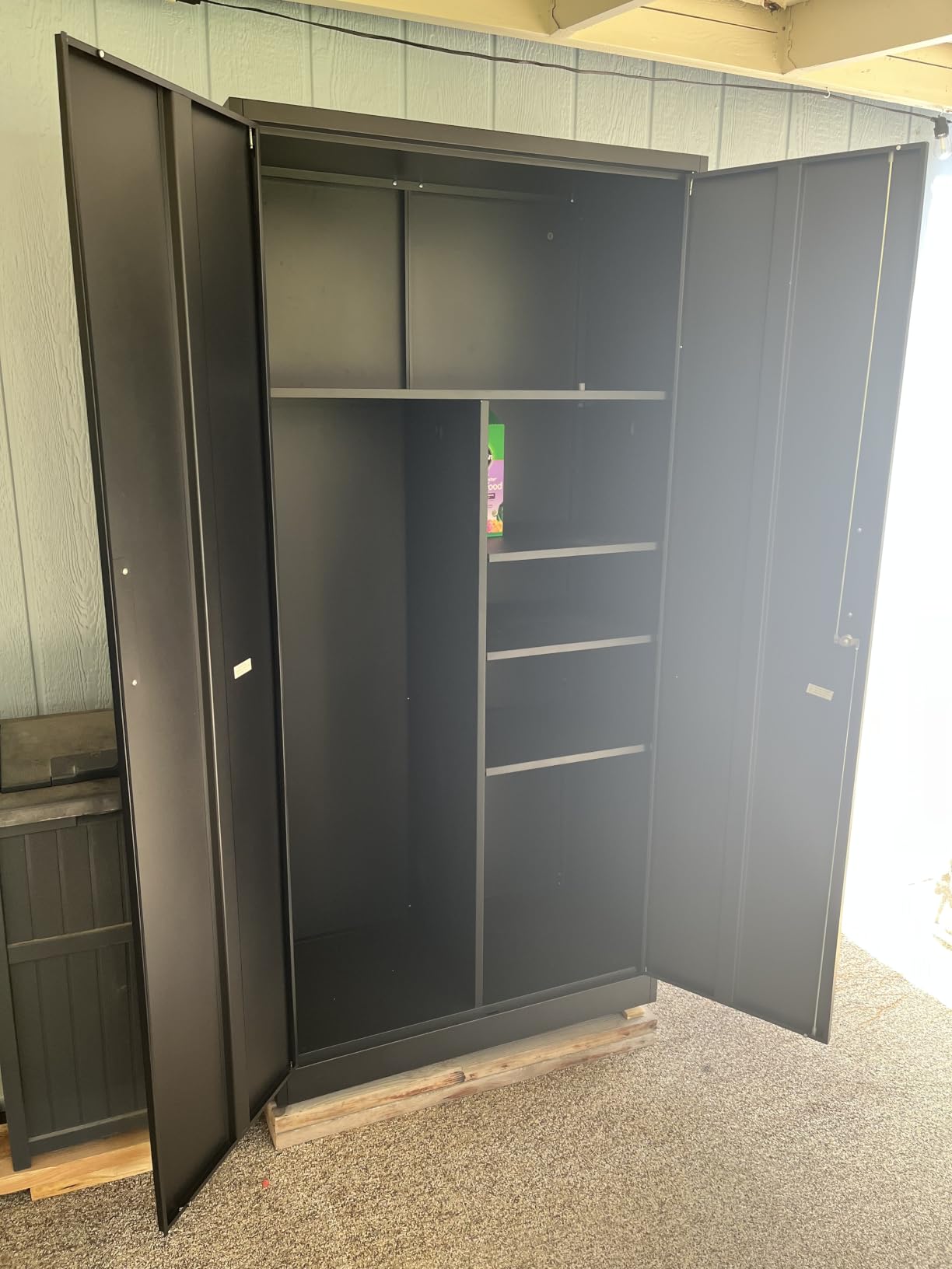 Wide & Deep Metal Storage Cabinet with 2 Doors and 5 Adjustable Shelves, 72x36x18 Garage Storage Cabinet, Tall Black Locking Metal Cabinets customer photo 1