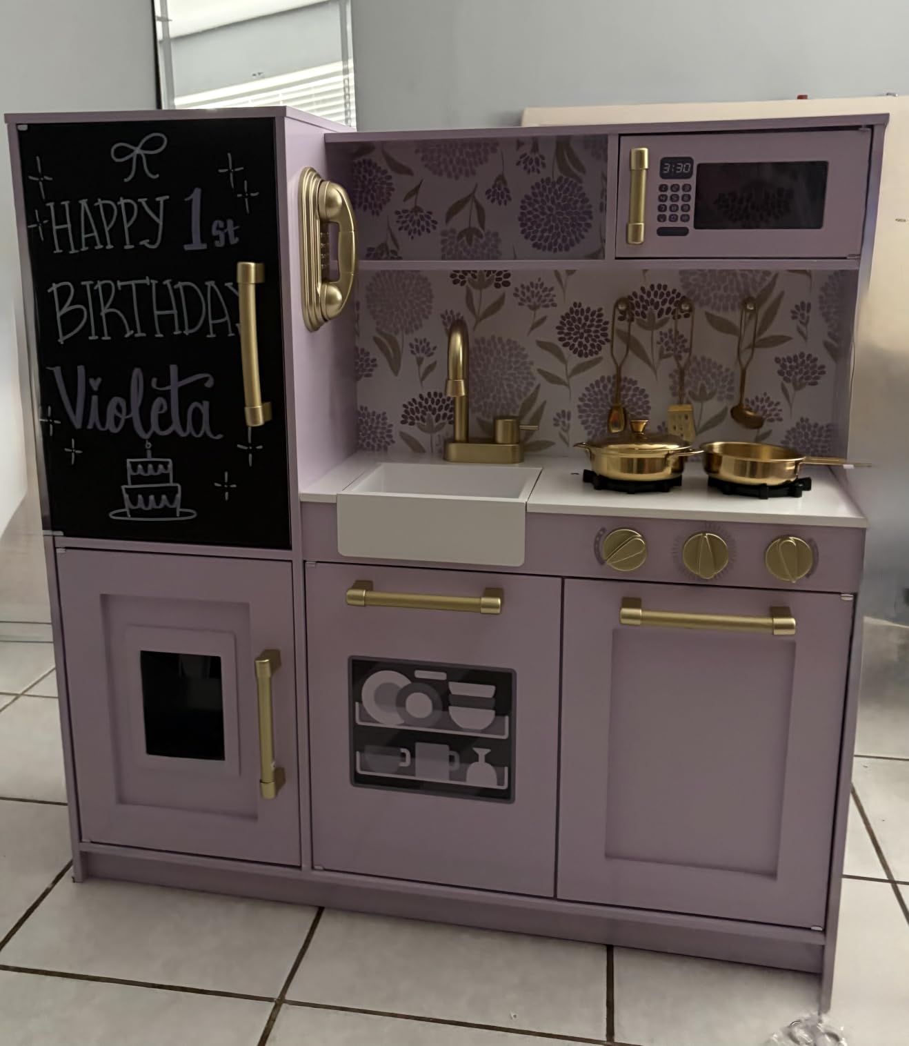Best Choice Products Wooden Play Kitchen for Kids, Pretend Play Cooking Toy Set with Sink, Oven, Microwave, Refrigerator, Ice Maker & Accessories, Kitchen Playset for Toddlers Ages 3+ - White customer photo 1
