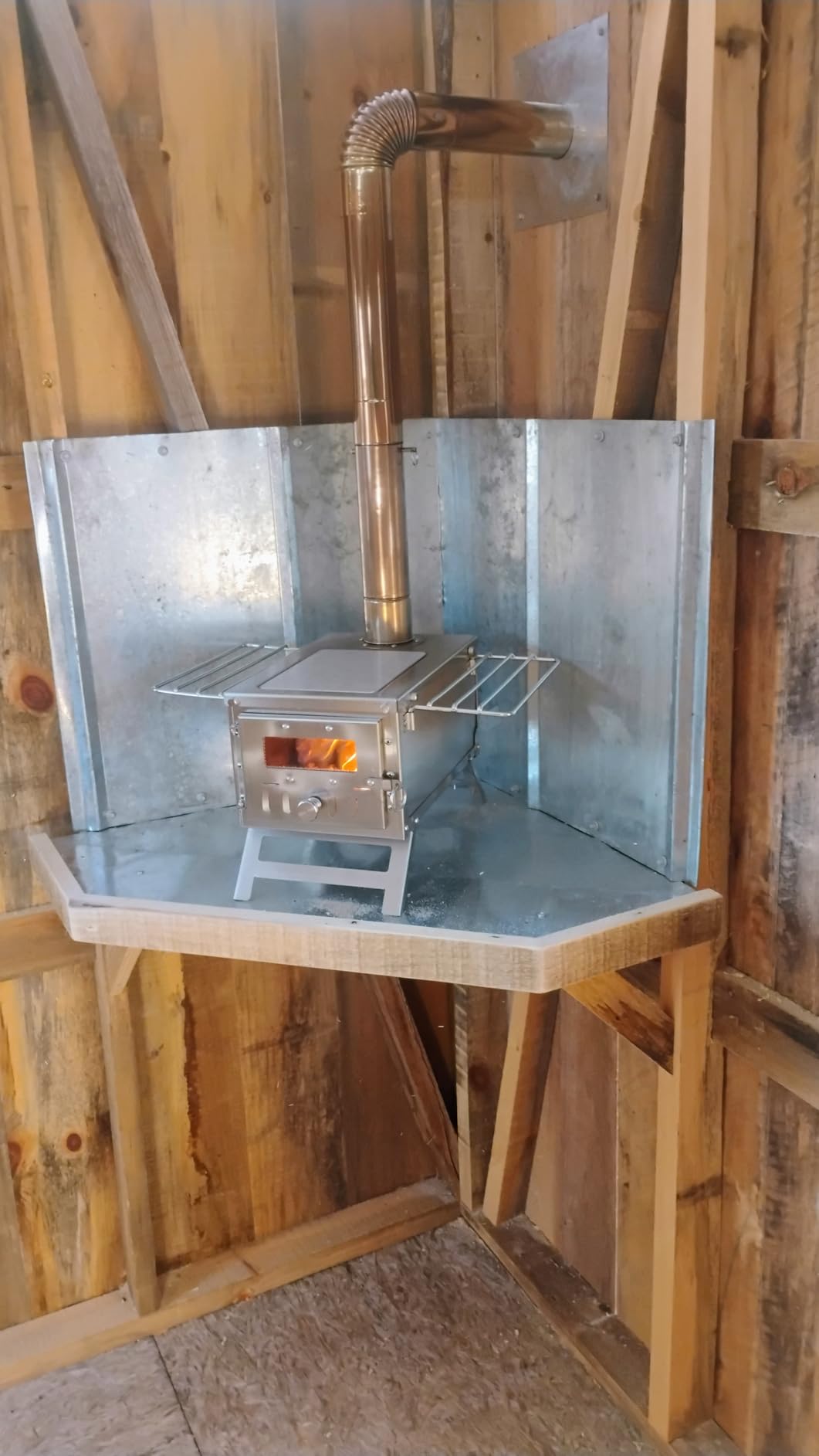 VEVOR Camping Wood Stove Stainless Steel Camping Tent Stove, Portable Wood Burning Stove with Chimney Pipes & Gloves, 640in³ Firebox Hot Tent Stove for Outdoor Cooking and Heating with 8 Pipes customer photo 2