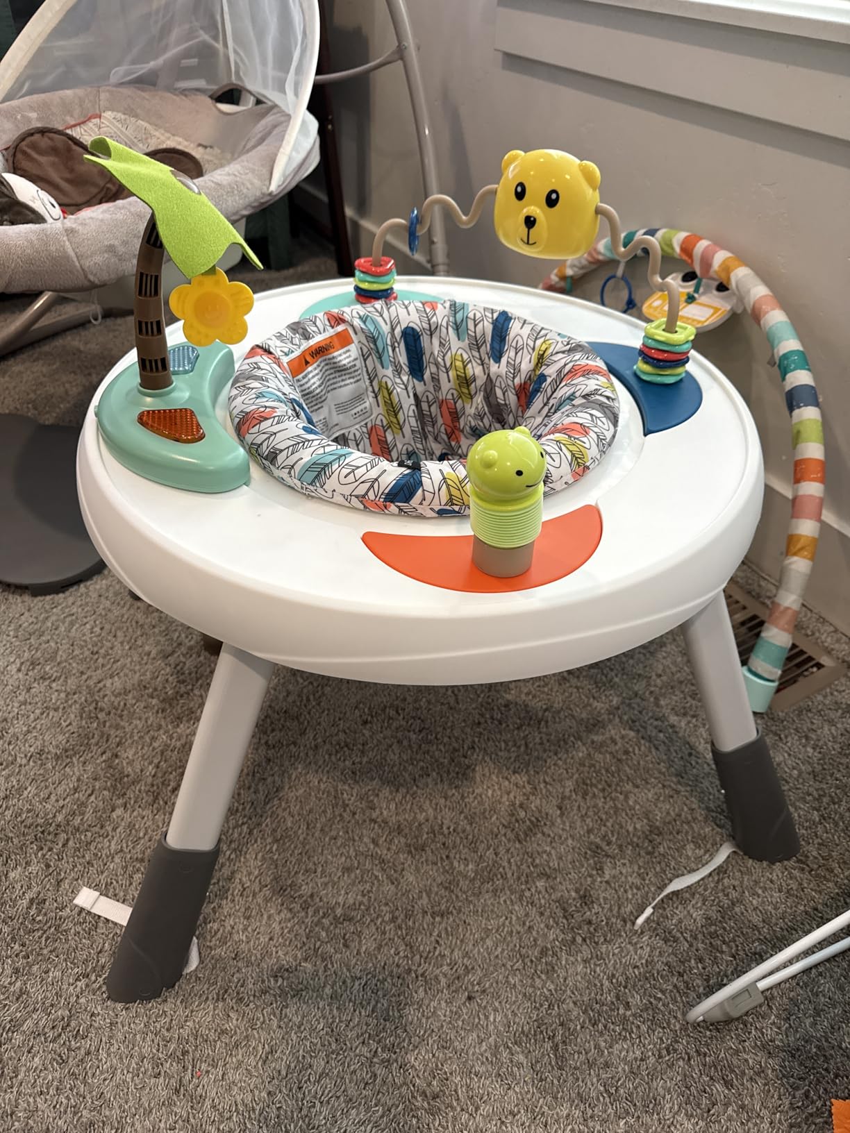 Dream On Me Curio Sit N Seek Baby Activity Center in Lime, 2 in 1 Activity Center and Play Table with 3 Detachable Toys and Music, 3 Level Height Adjustable Positions Activity Center for Baby customer photo 1