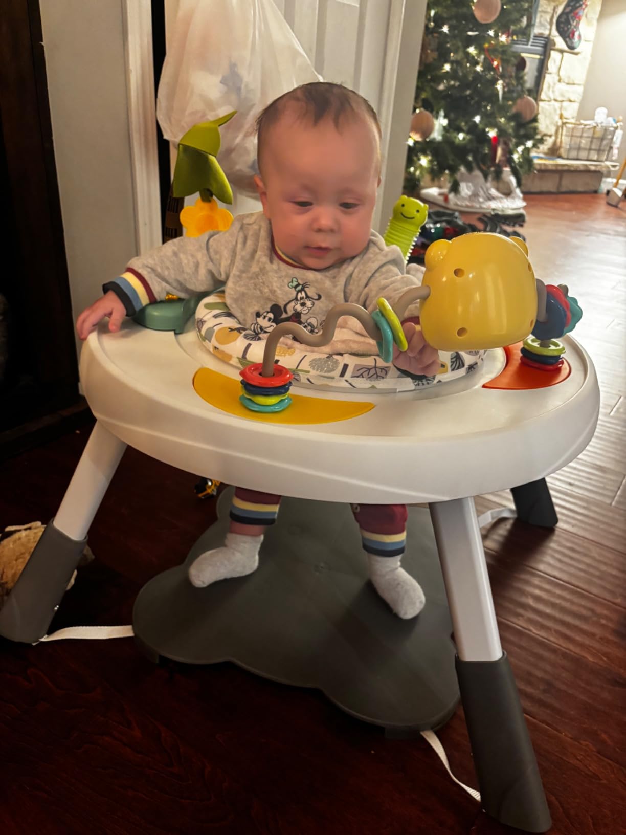 Dream On Me Curio Sit N Seek Baby Activity Center in Lime, 2 in 1 Activity Center and Play Table with 3 Detachable Toys and Music, 3 Level Height Adjustable Positions Activity Center for Baby customer photo 2
