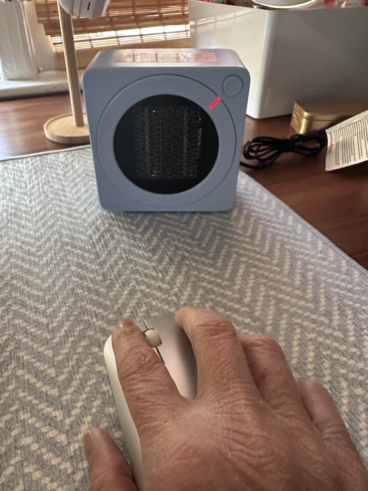 Gaiatop Mini Space Heater, Lightweight PTC Ceramic Fast Heating 500W Energy Efficient for Indoor Use, Overheating & 45° Tip-Over Protection, Portable Desk Electric Heaters for Office Home Black customer photo 2