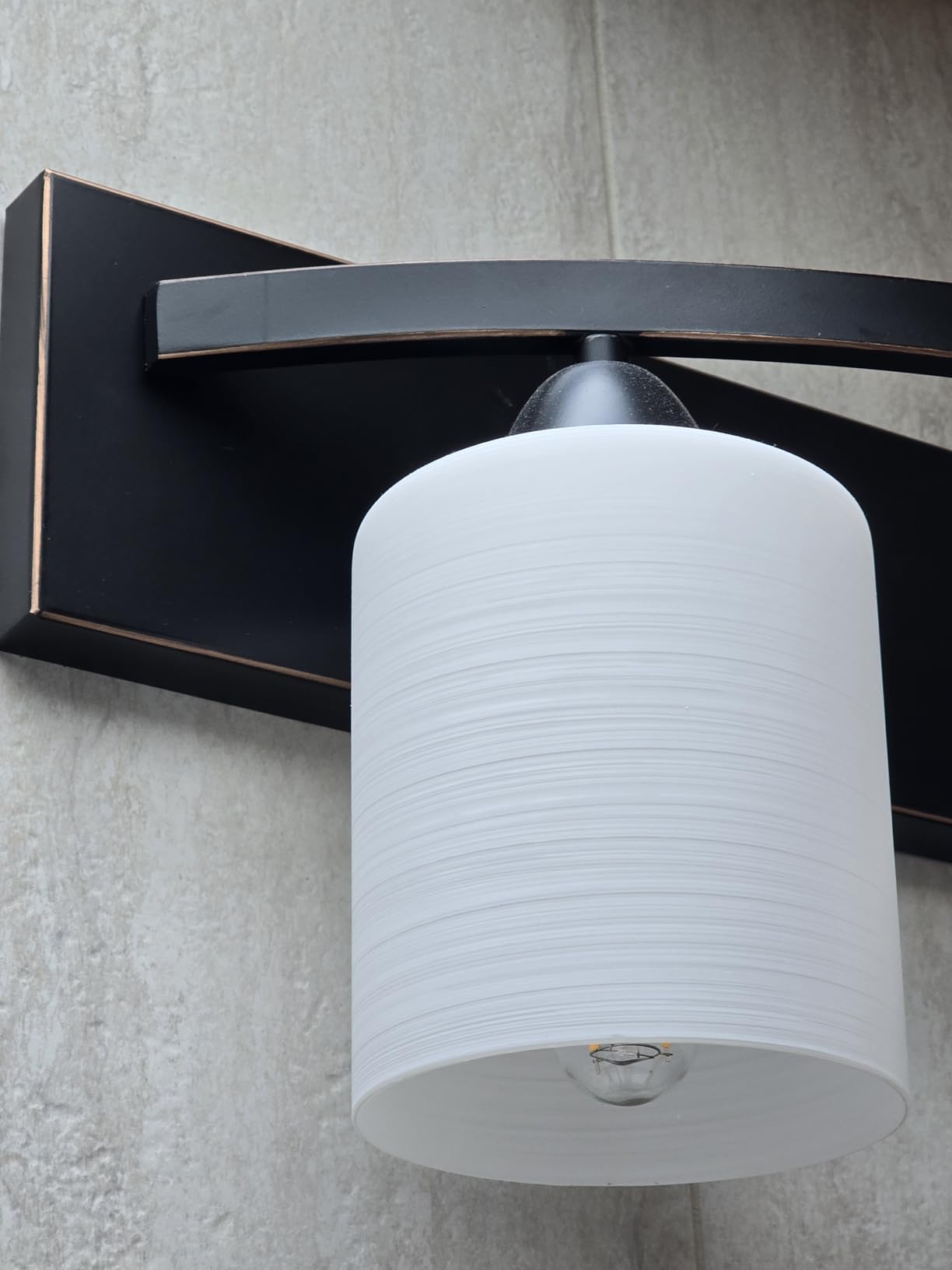 4-Light Bathroom Vanity Bar Light Fixture - Brushed Nickel | Modern Frosted glass shades with E26 socket. Matte Wall sconce lighting perfect over mirror, kitchen, hallway, or entryway customer photo 2
