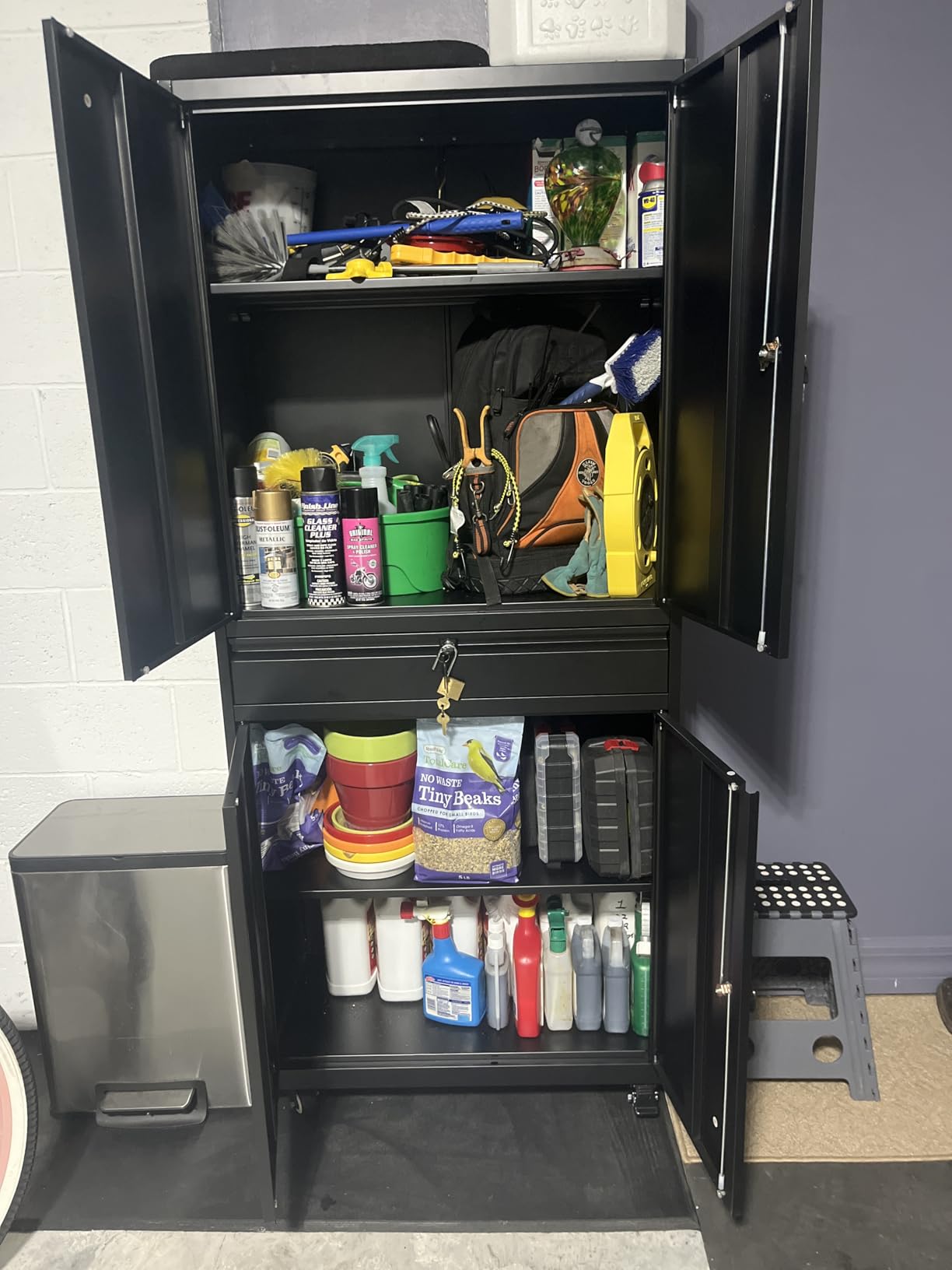 Metal Garage Storage Cabinet with Locking Doors and Adjustable Shelves, 71