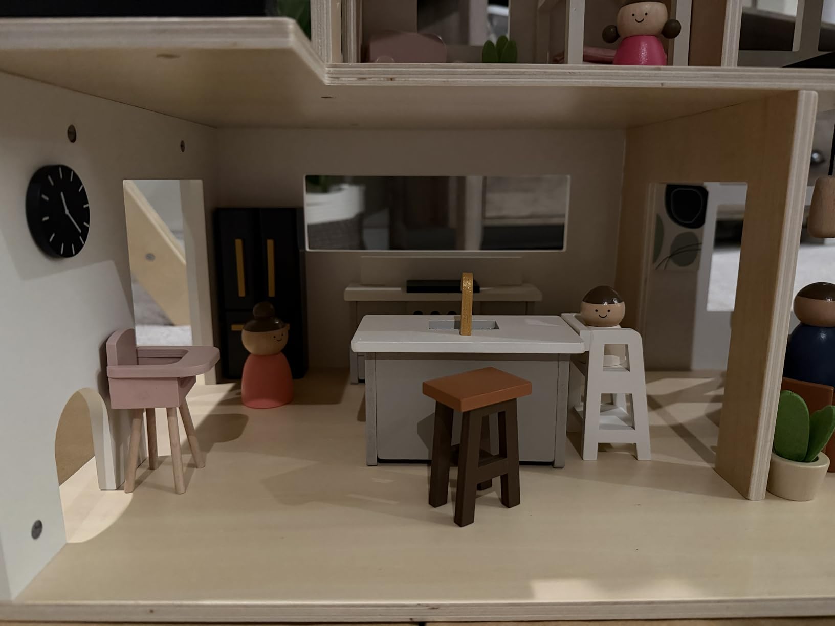 Tiny Land Wooden Doll House, Modern Family Dollhouse with Realistic Design | 7 Rooms Dollhouse with 53 PCS Accessories, Montessori Pretend Play Toddler Toy, Ideal Gift for Kids Ages 3+ customer photo 2