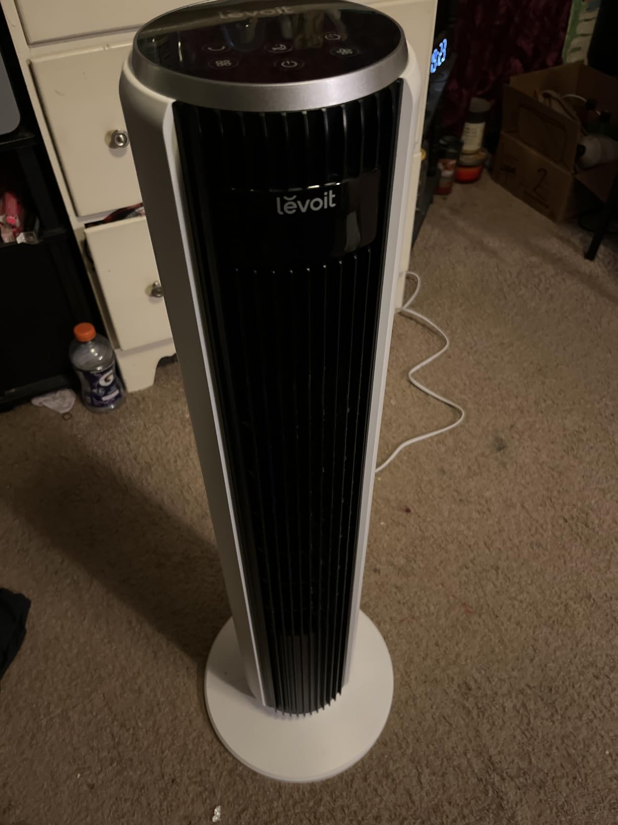 Levoit Tower Fan for Bedroom, 28ft/s Fans that Blow Cold Air, 28dB Quiet | Standing Floor Fan for Room, 90° Oscillating, 5 Speeds 4 Modes & Temp Sensor, Bladeless, 12H Timer, Remoter, 36 inch, Black customer photo 2